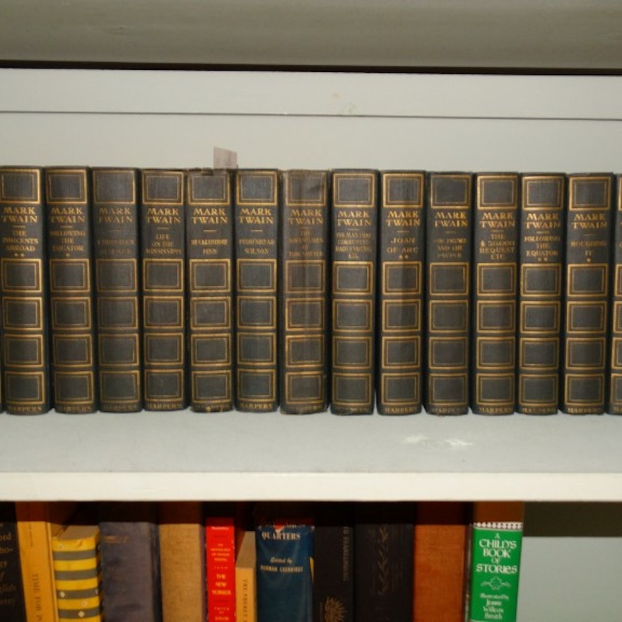 Vintage 24 Volume Set of Mark Twain Books
