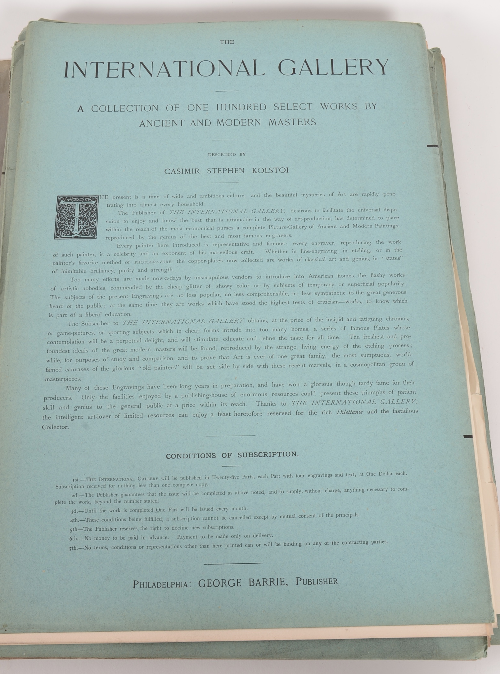 International Gallery Engravings 1886 George Barrie Publisher