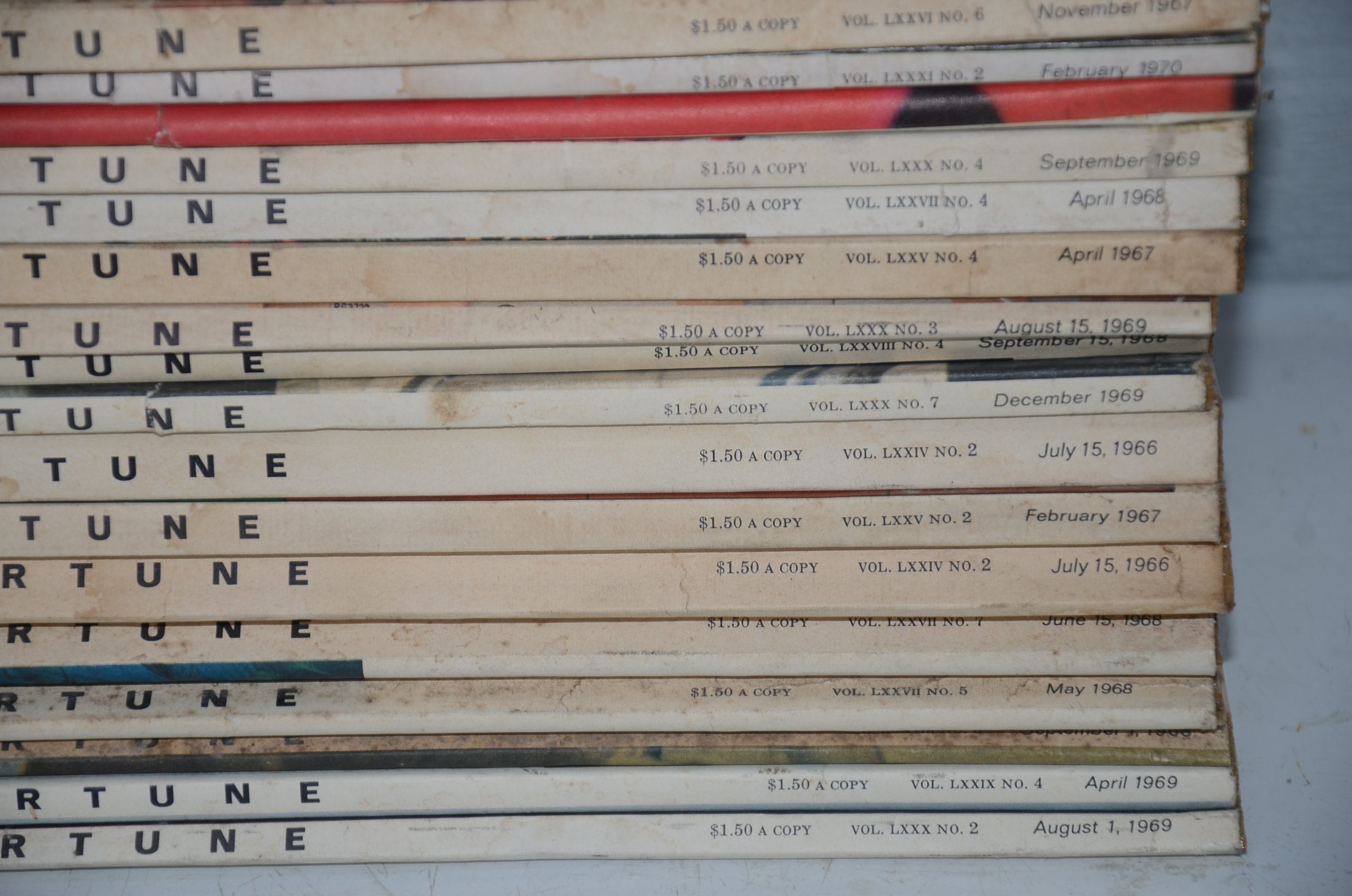 Lot of Thirty Vintage "Fortune" Magazines from 1966-1970