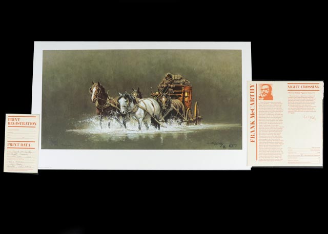 Hand Signed Frank C. McCarthy "Night Crossing" Photo Offset Print