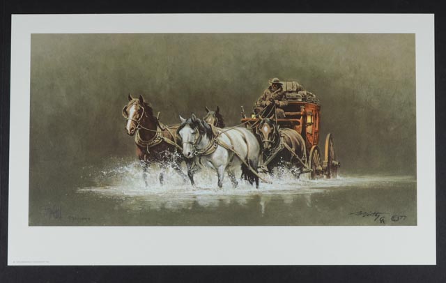 Hand Signed Frank C. McCarthy "Night Crossing" Photo Offset Print