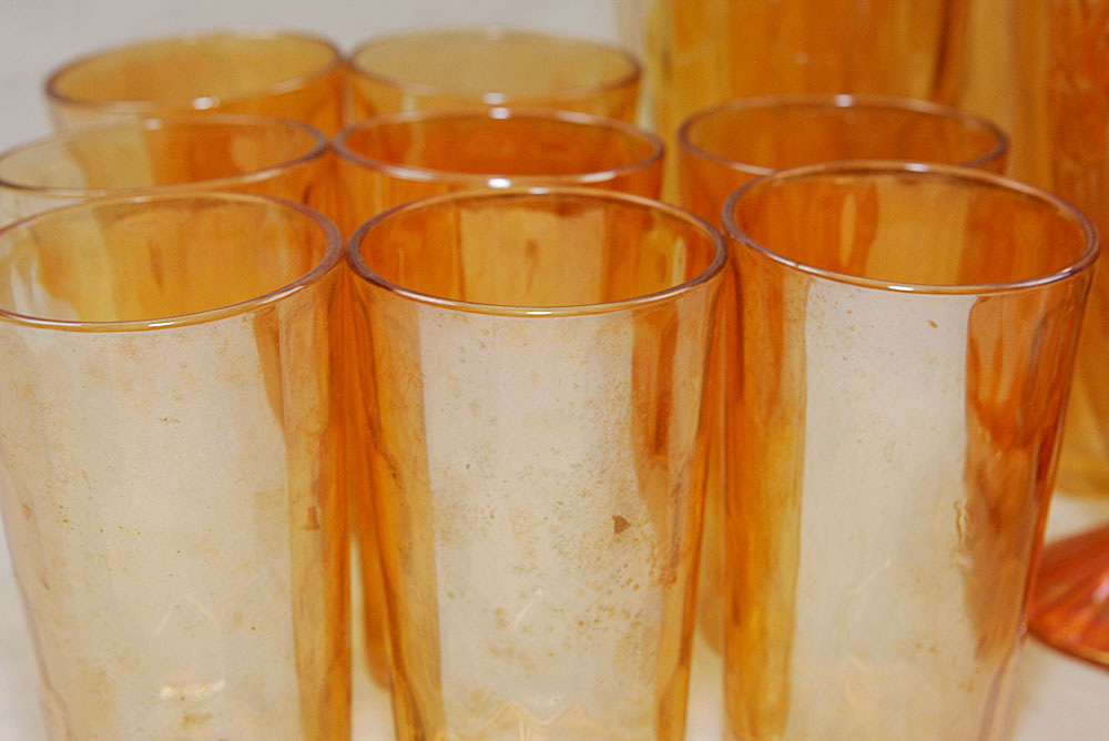 Orange Carnival Glass