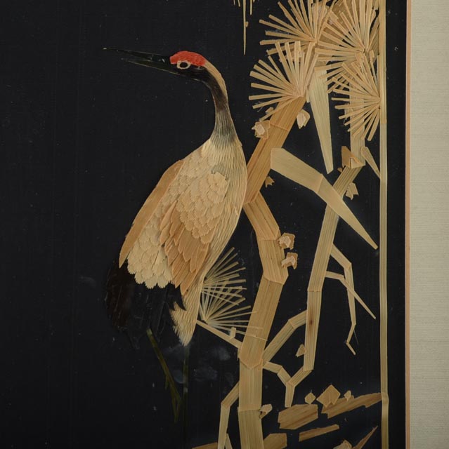 Set of Three Chinese Wheat Straw Artwork Pictures   