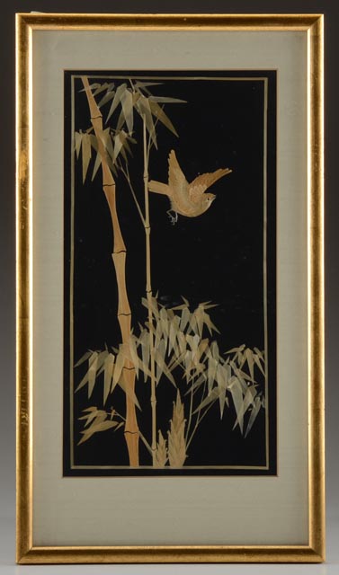 Set of Three Chinese Wheat Straw Artwork Pictures   