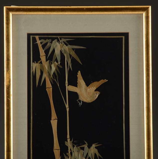 Set of Three Chinese Wheat Straw Artwork Pictures   