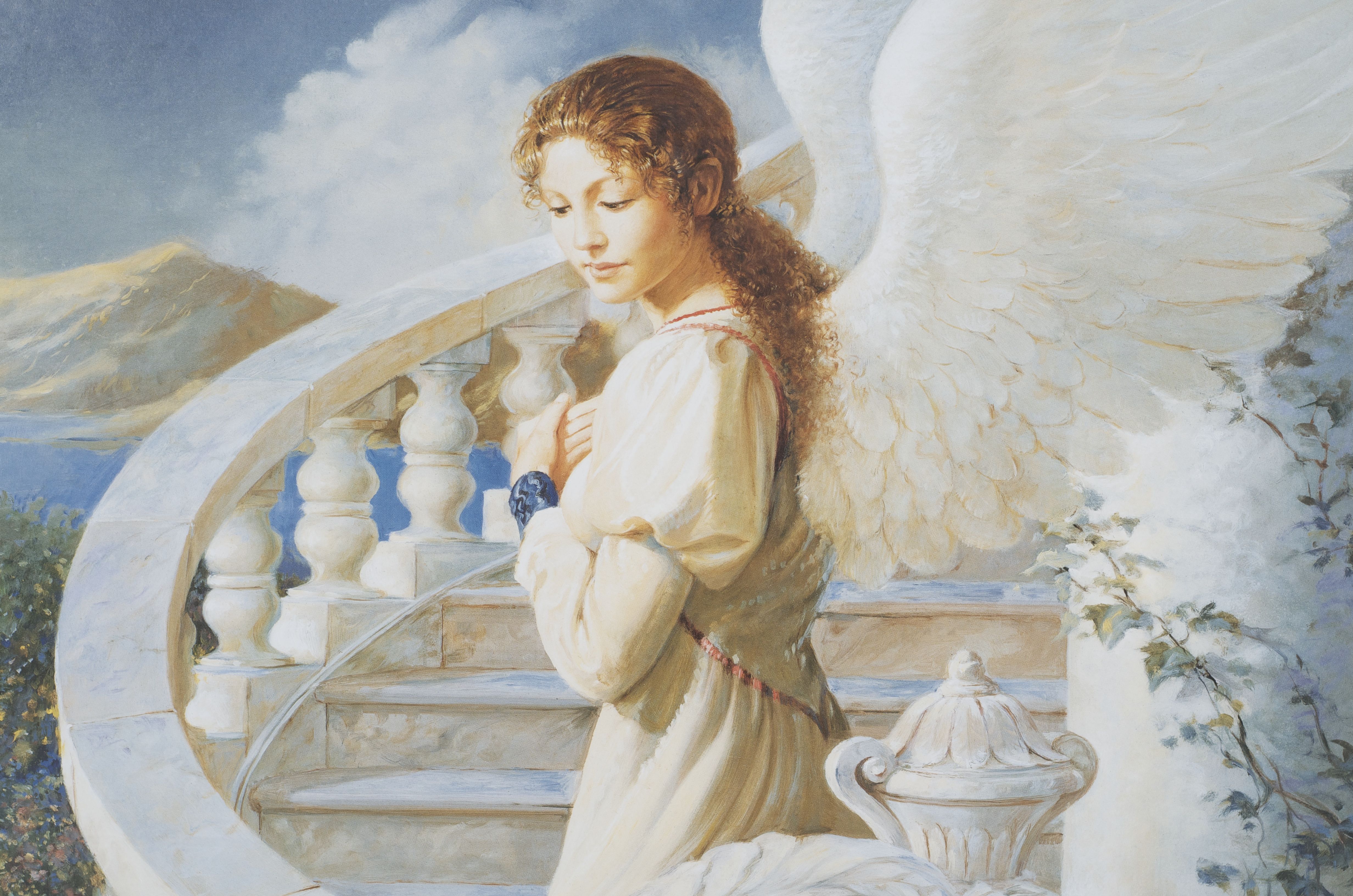 Pair of Framed Edward Tadiello Angel Prints