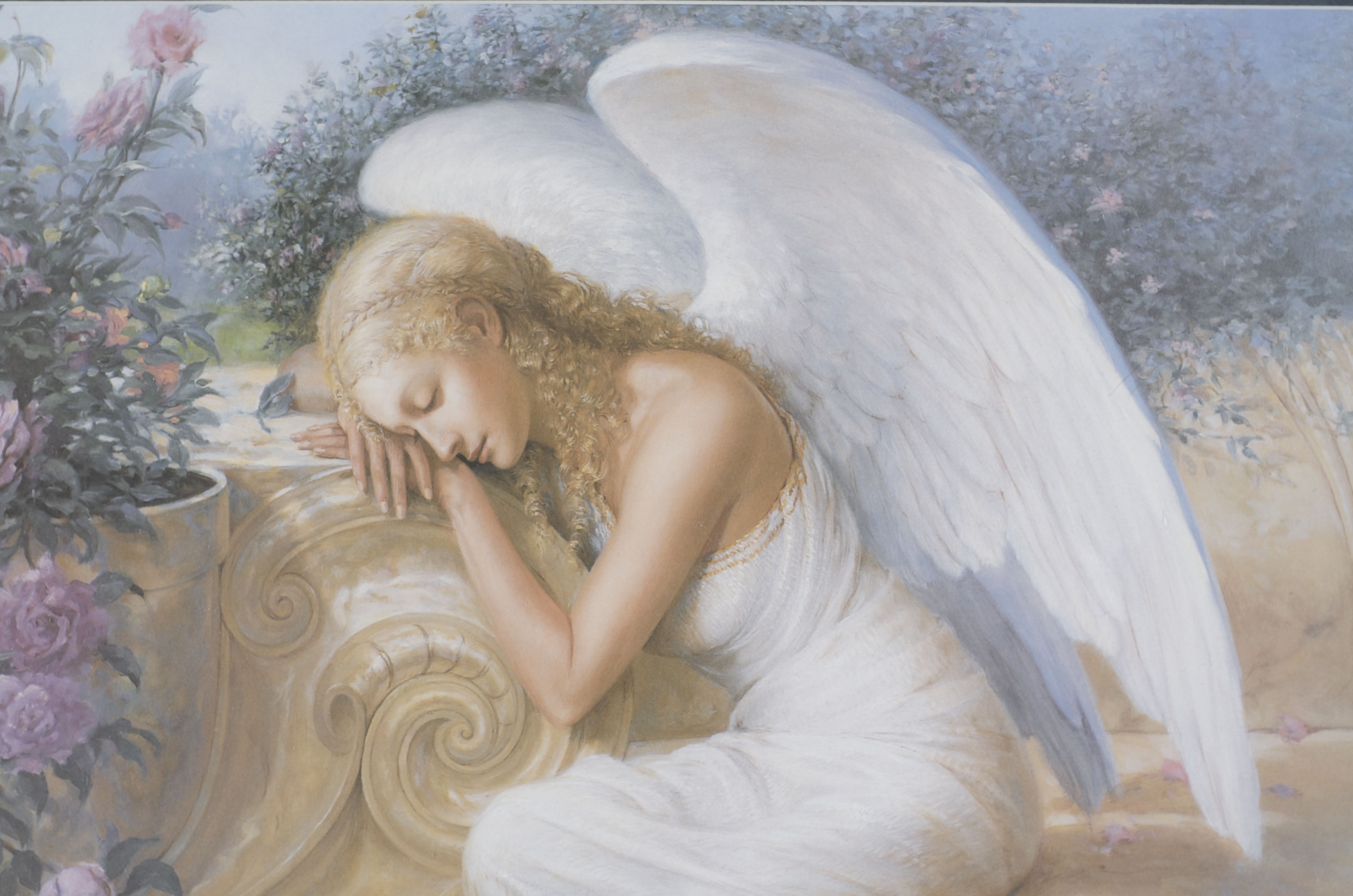 Pair of Framed Edward Tadiello Angel Prints