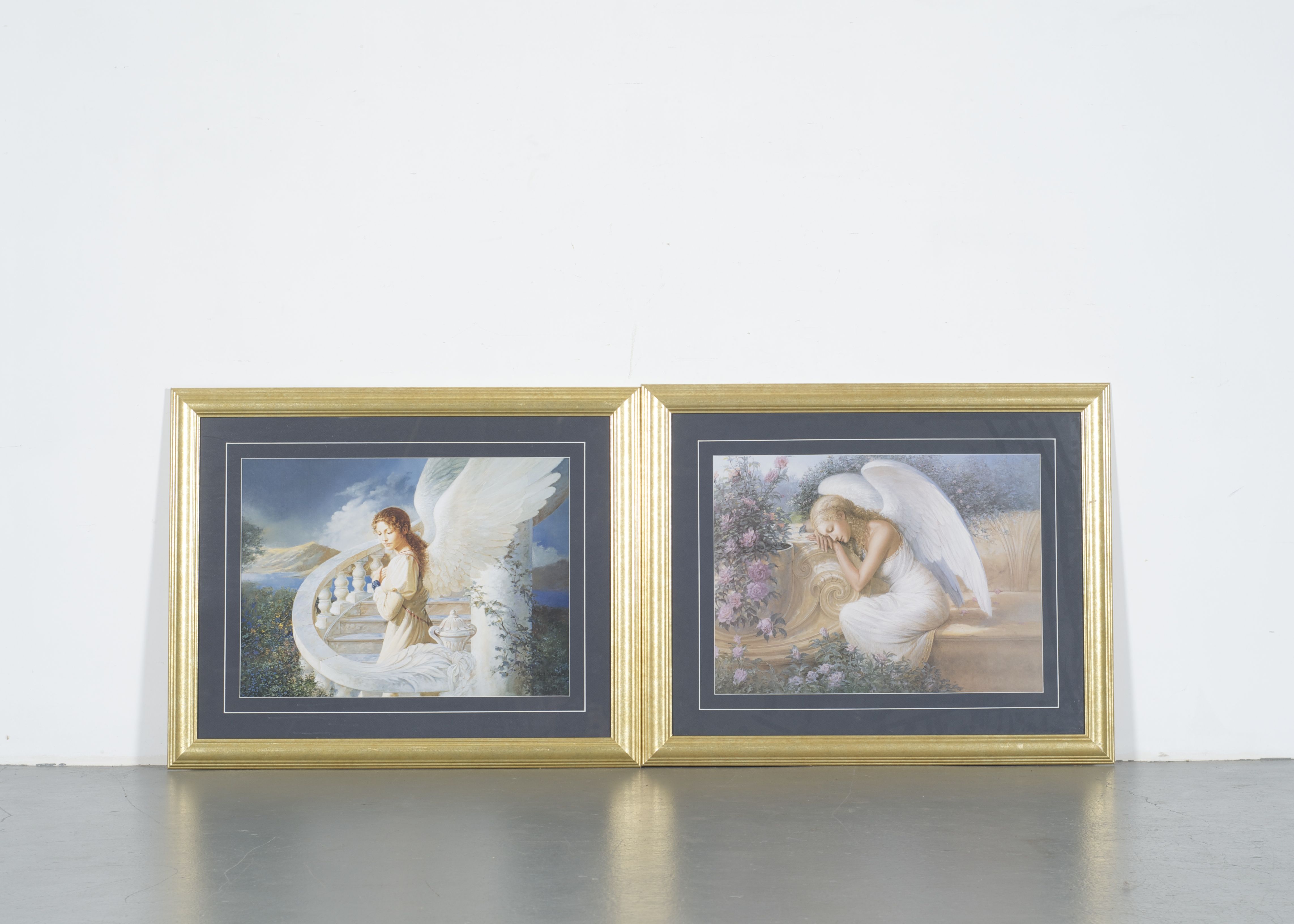 Pair of Framed Edward Tadiello Angel Prints