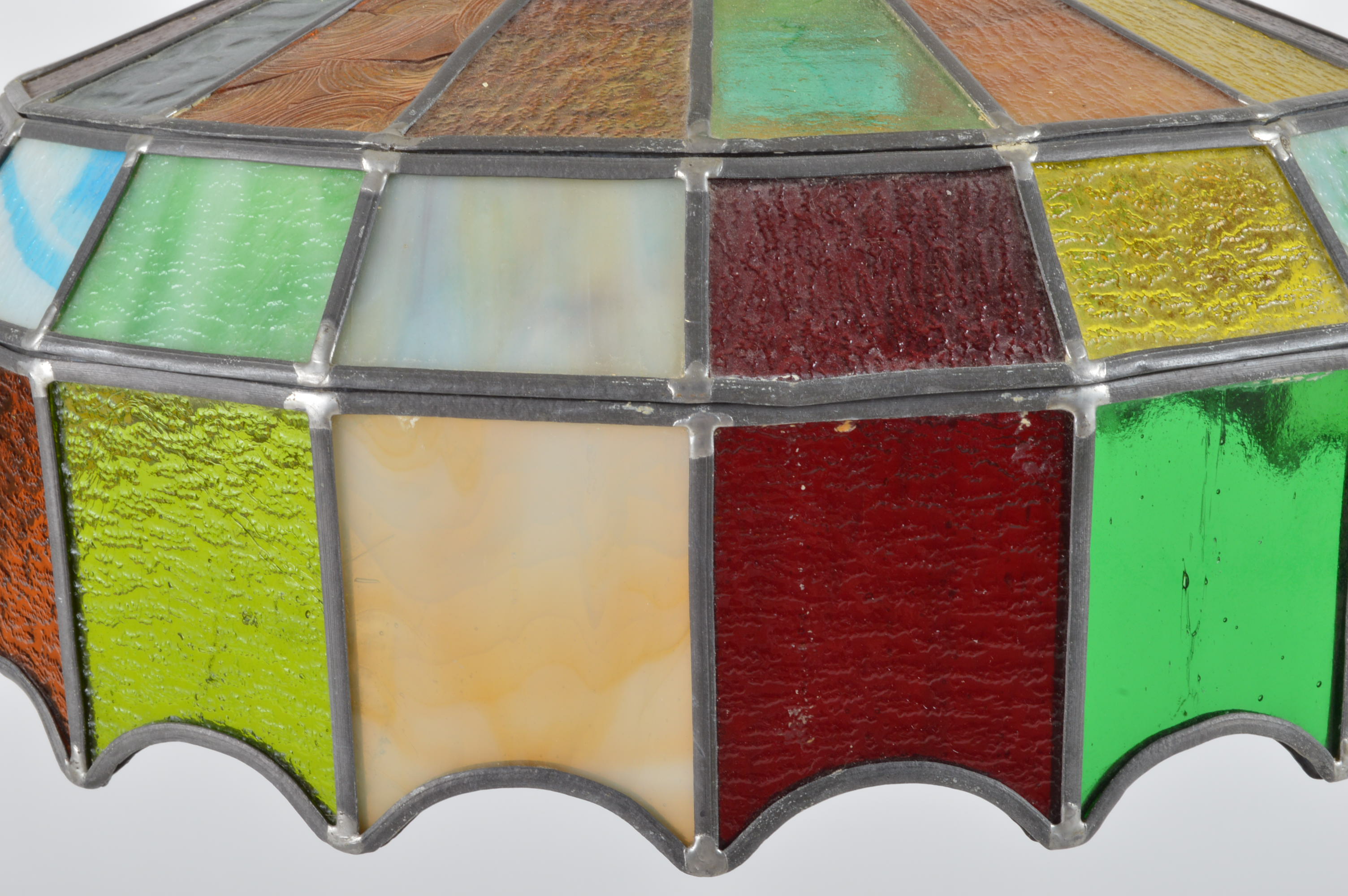 A Hanging Stained Glass Light Fixture