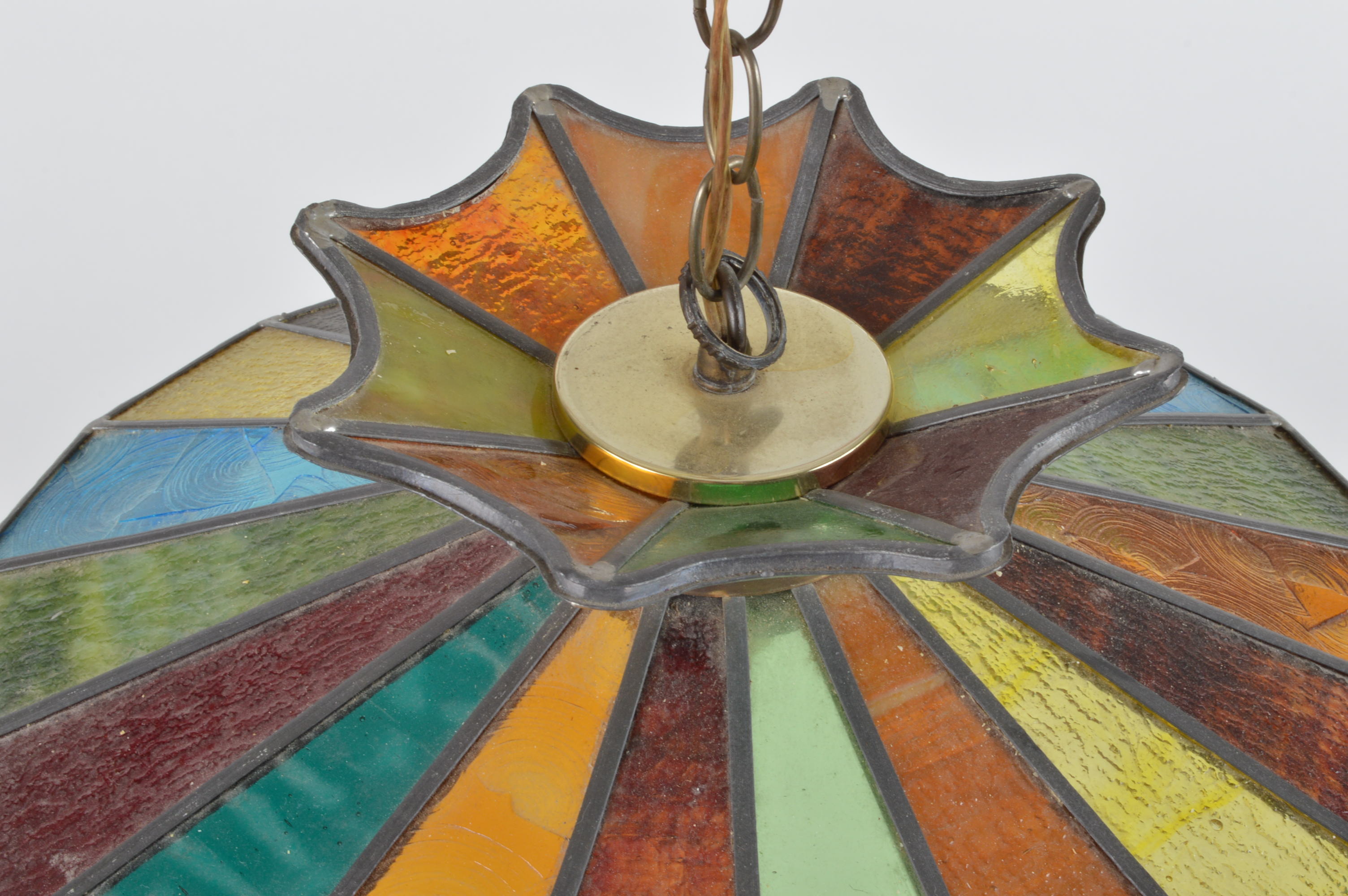 A Hanging Stained Glass Light Fixture