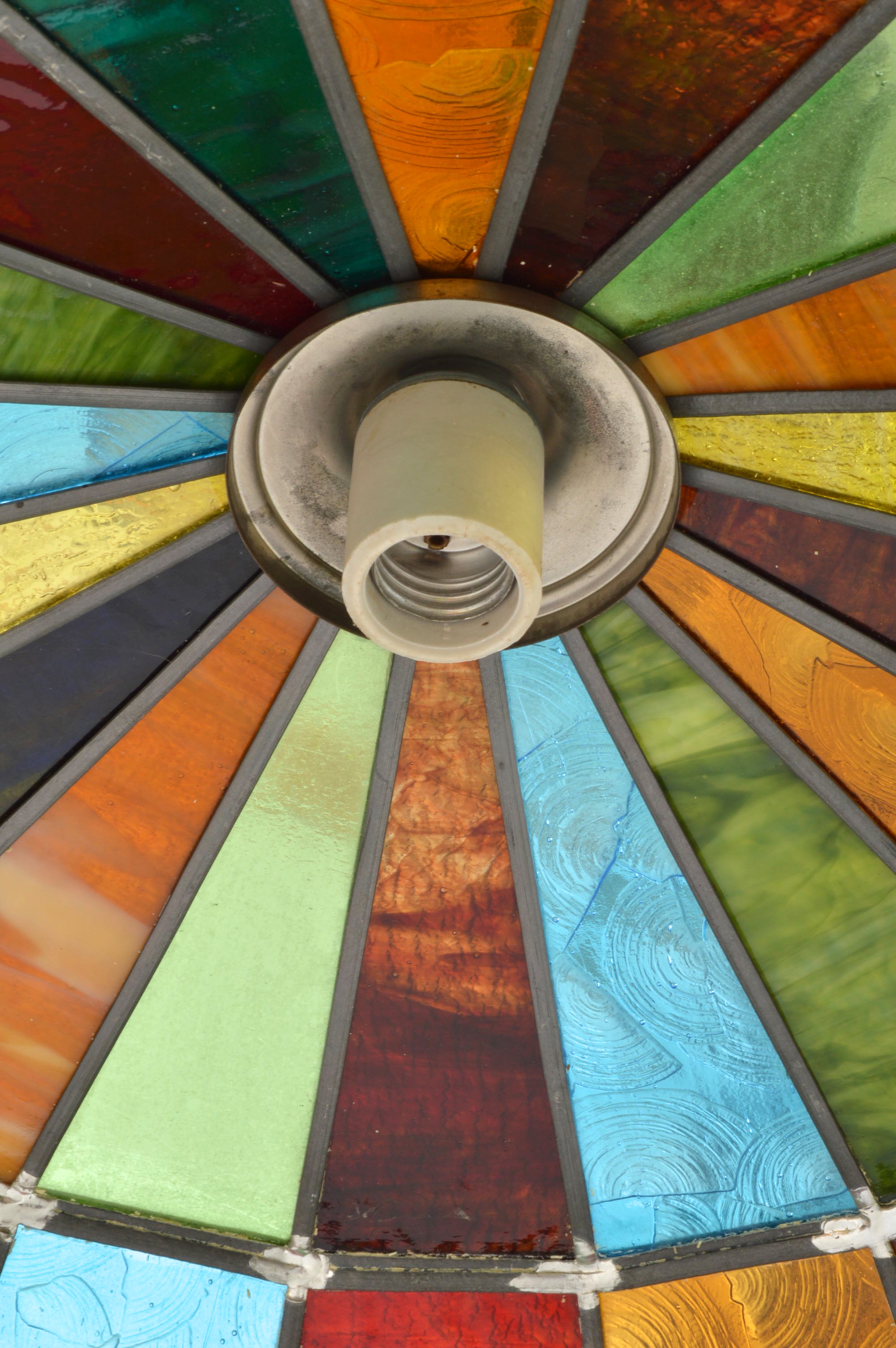 A Hanging Stained Glass Light Fixture