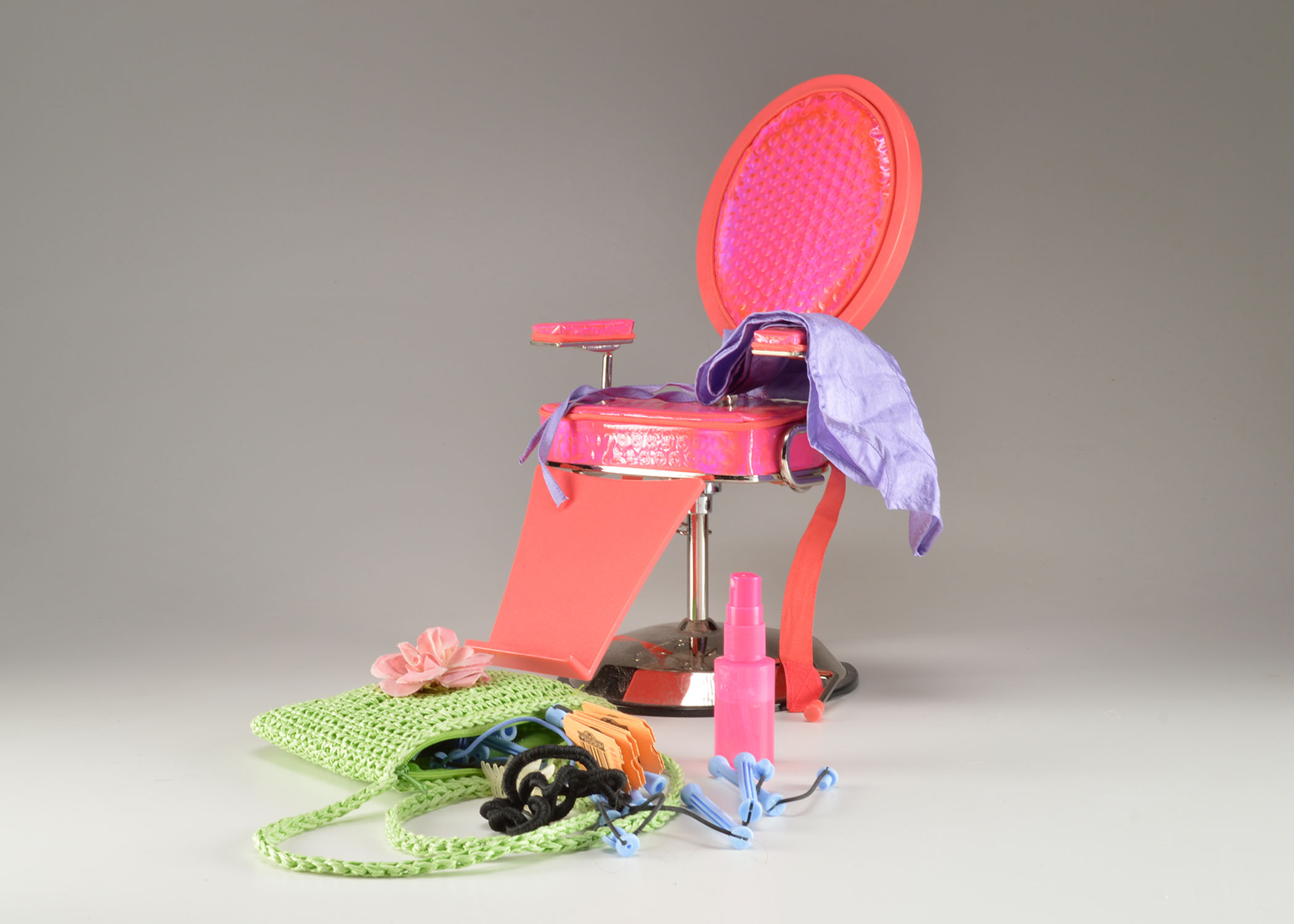 American Girl Doll Retired Pink Glitter Salon Chair