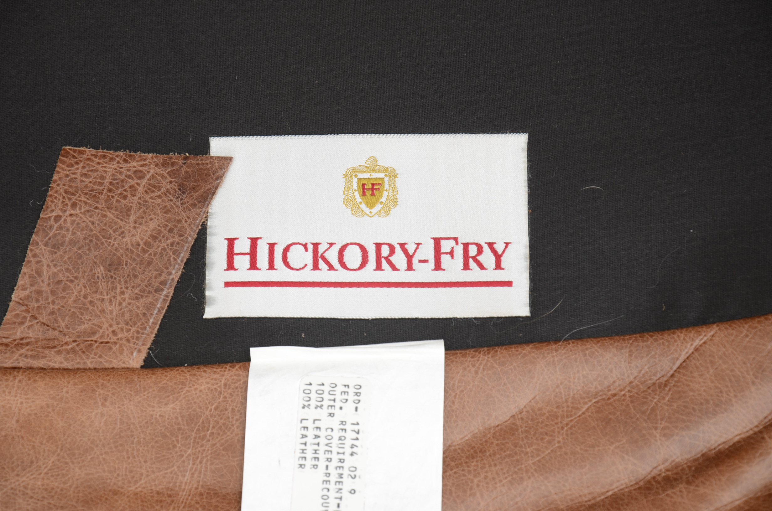Hickory-Fry Leather Armchair and Ottoman