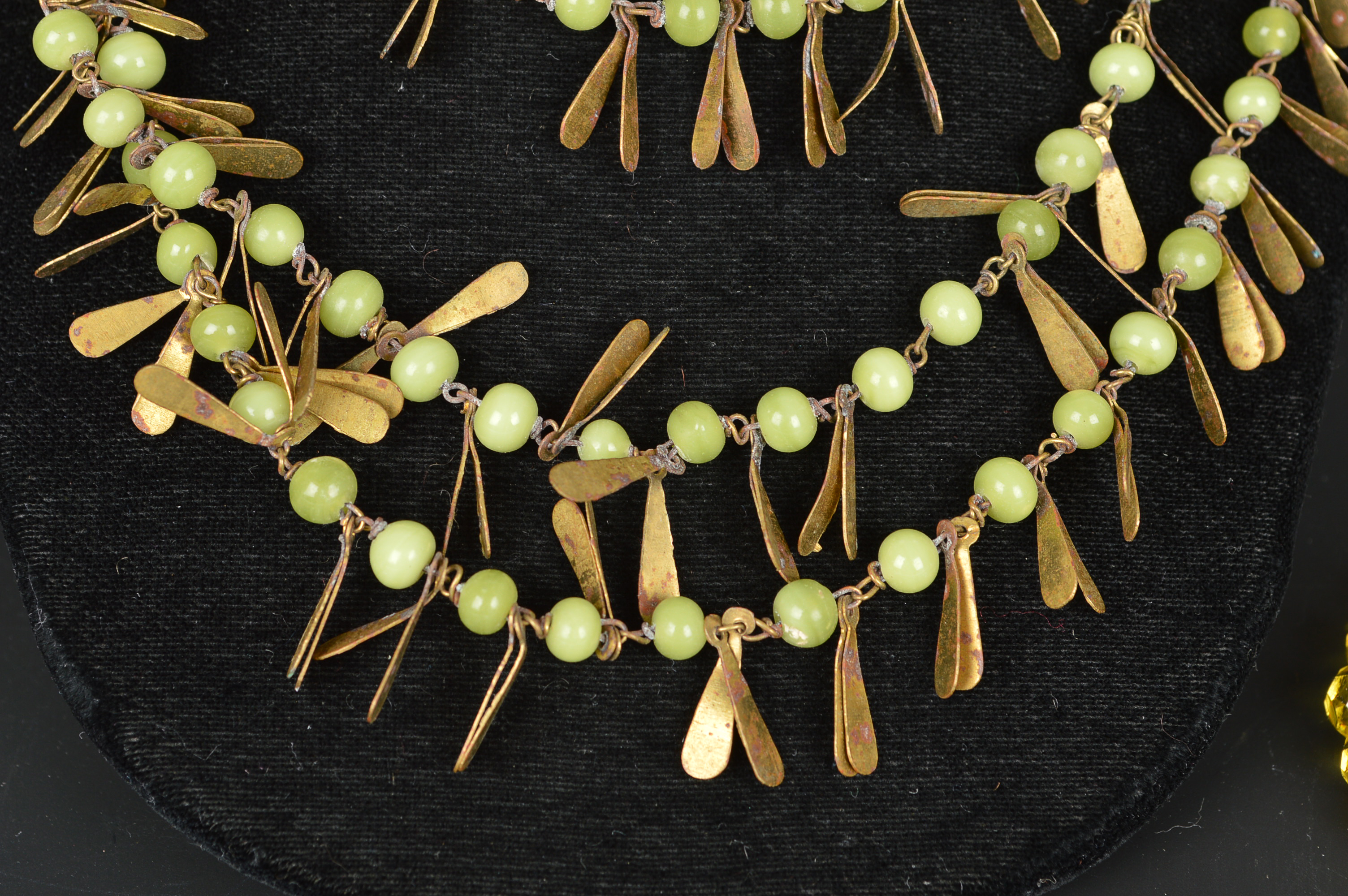 Vintage Glass Bead Necklace and Parts Lot