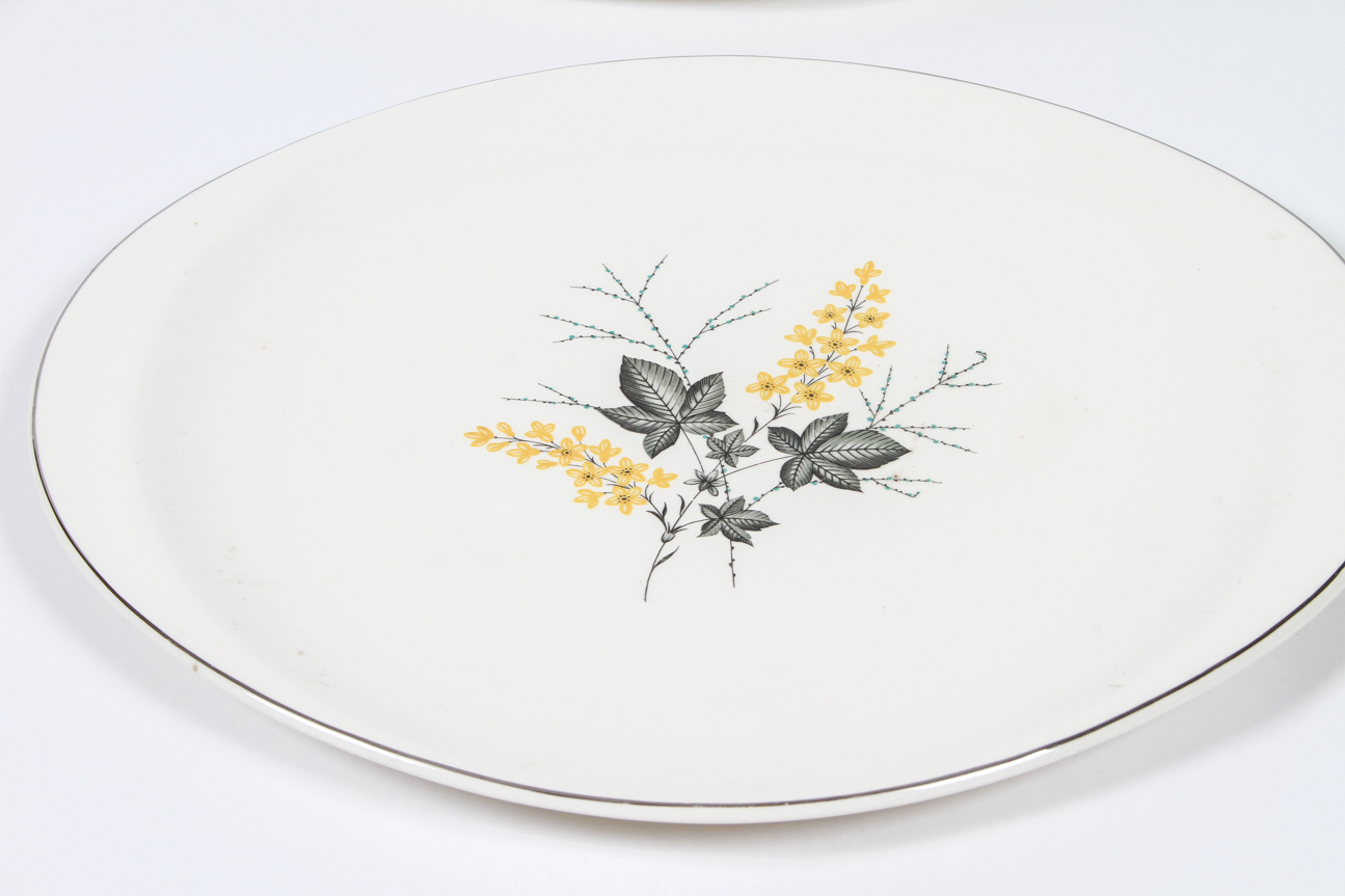 Three Vintage Floral Platters 