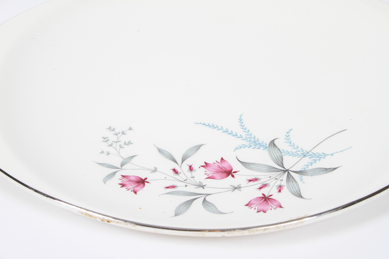 Three Vintage Floral Platters 