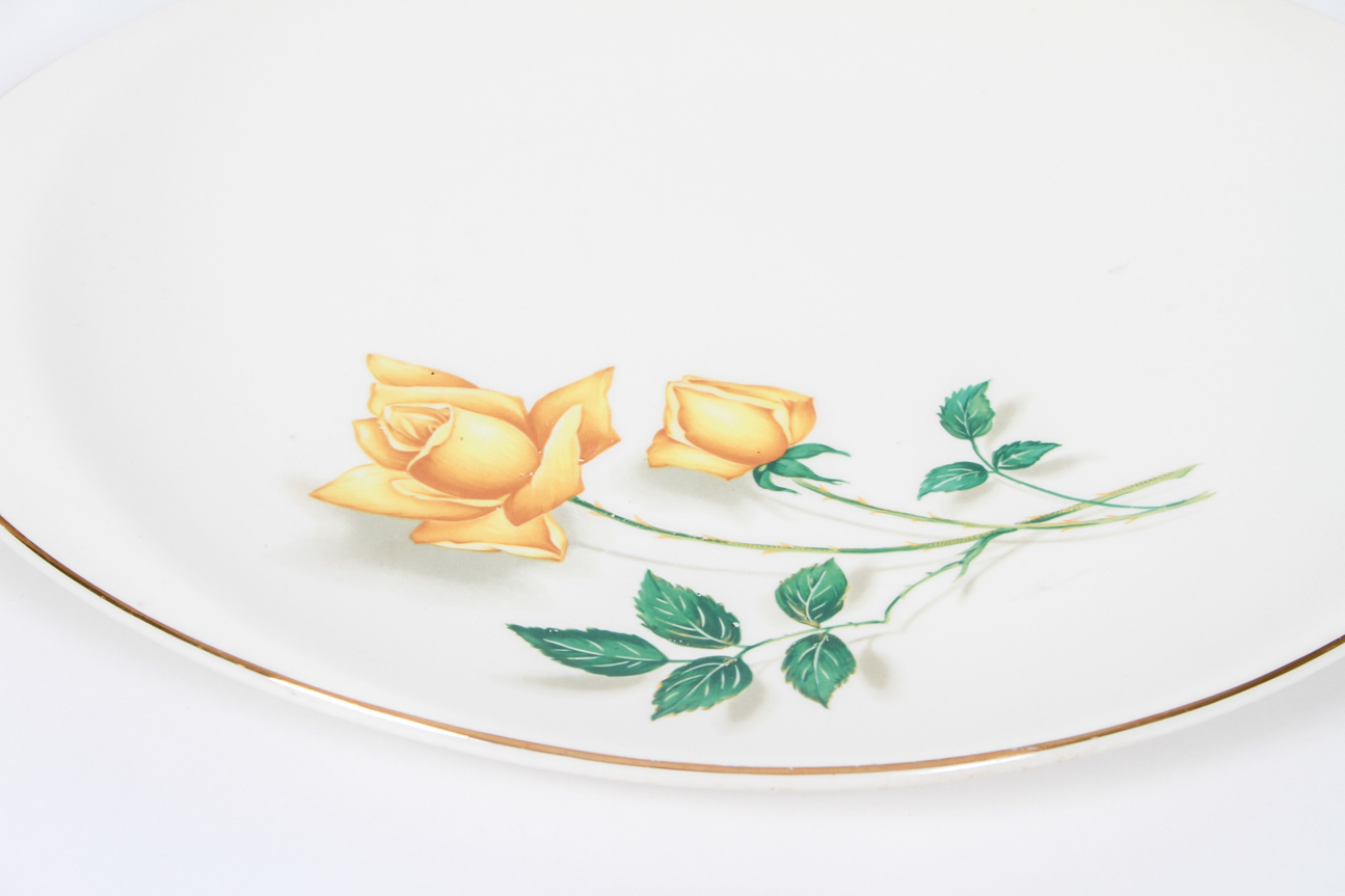 Three Vintage Floral Platters 