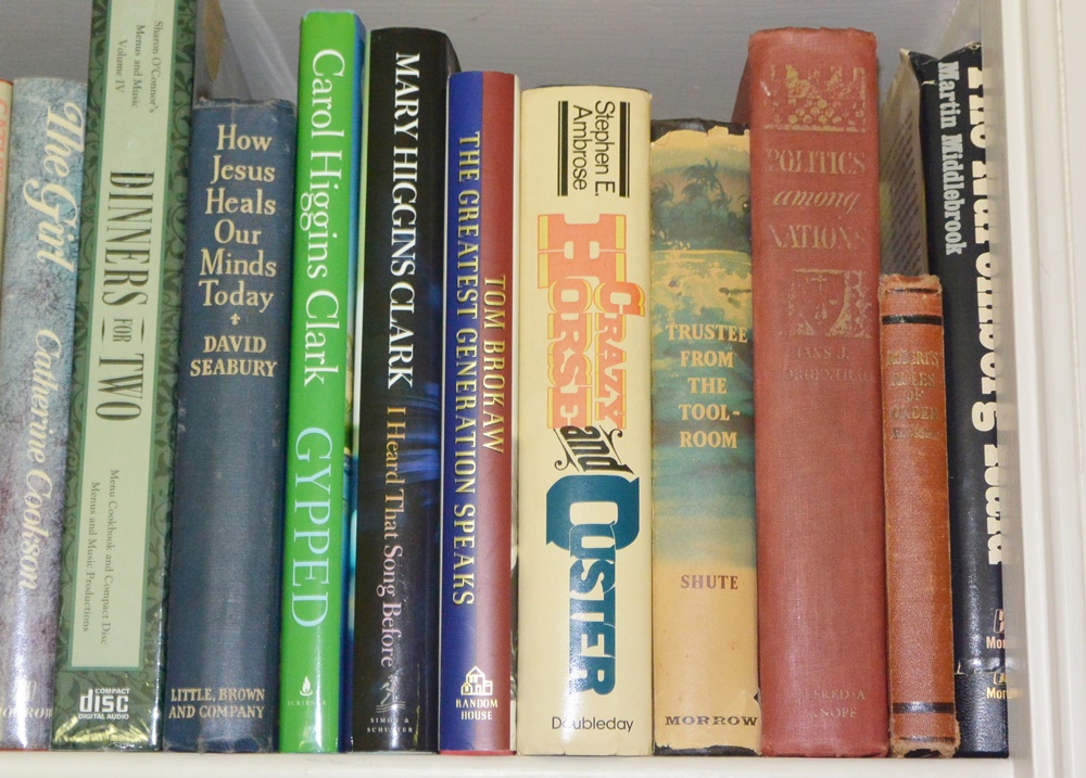 Three Bookshelves of Older and Modern Novels