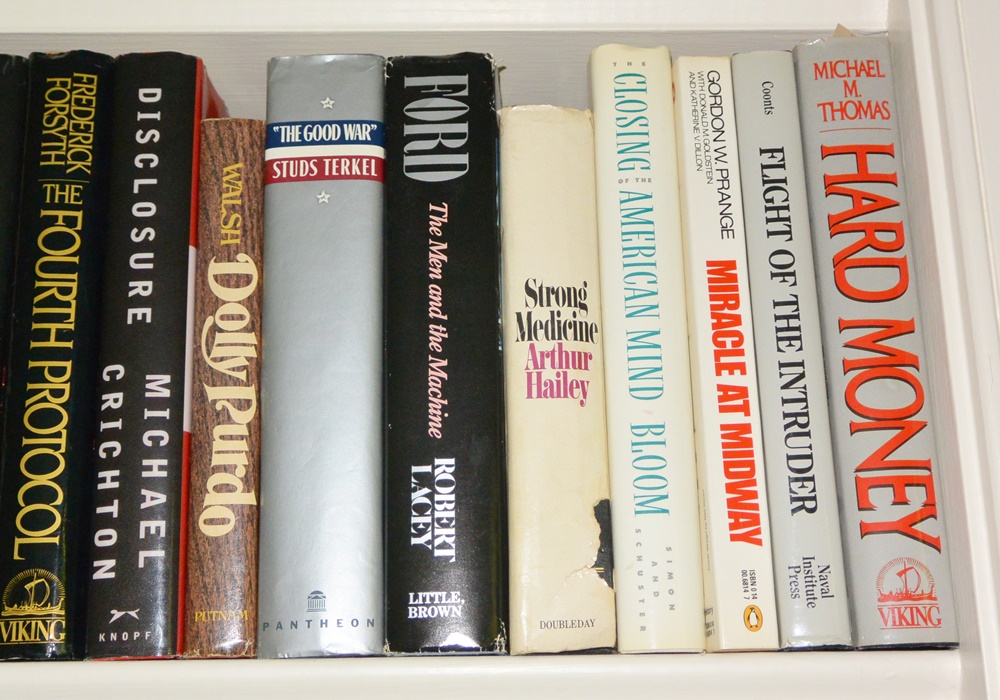Three Bookshelves of Older and Modern Novels