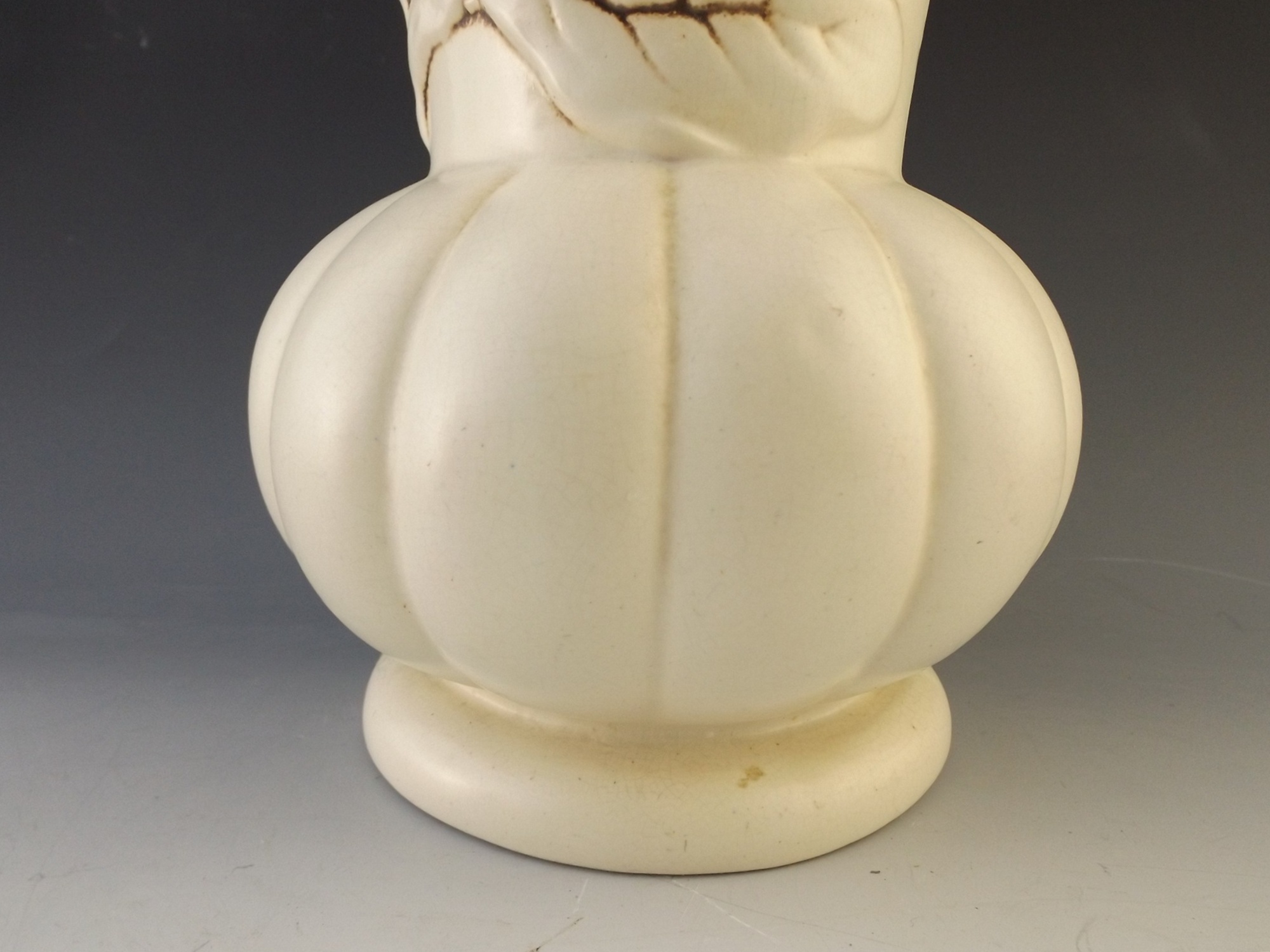 Red Wing Pottery Vase with Magnolia Blossom