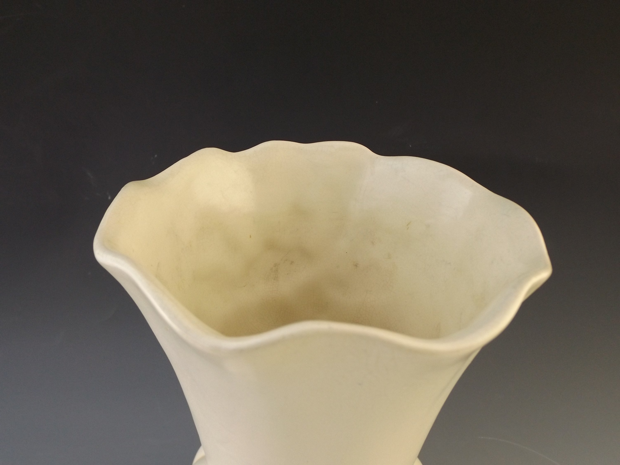 Red Wing Pottery Vase with Magnolia Blossom