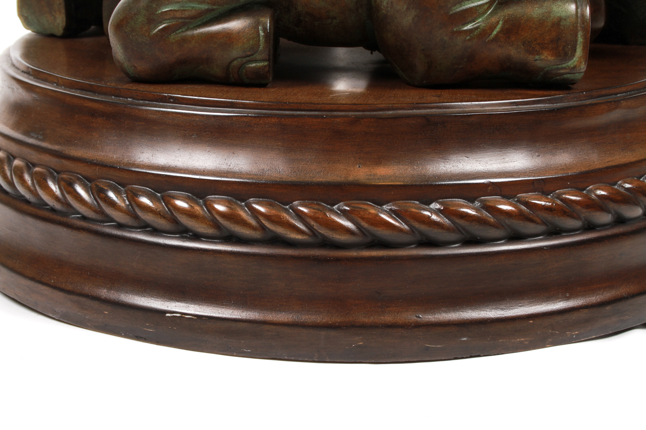 Elephant Base Coffee Table with Glass Top