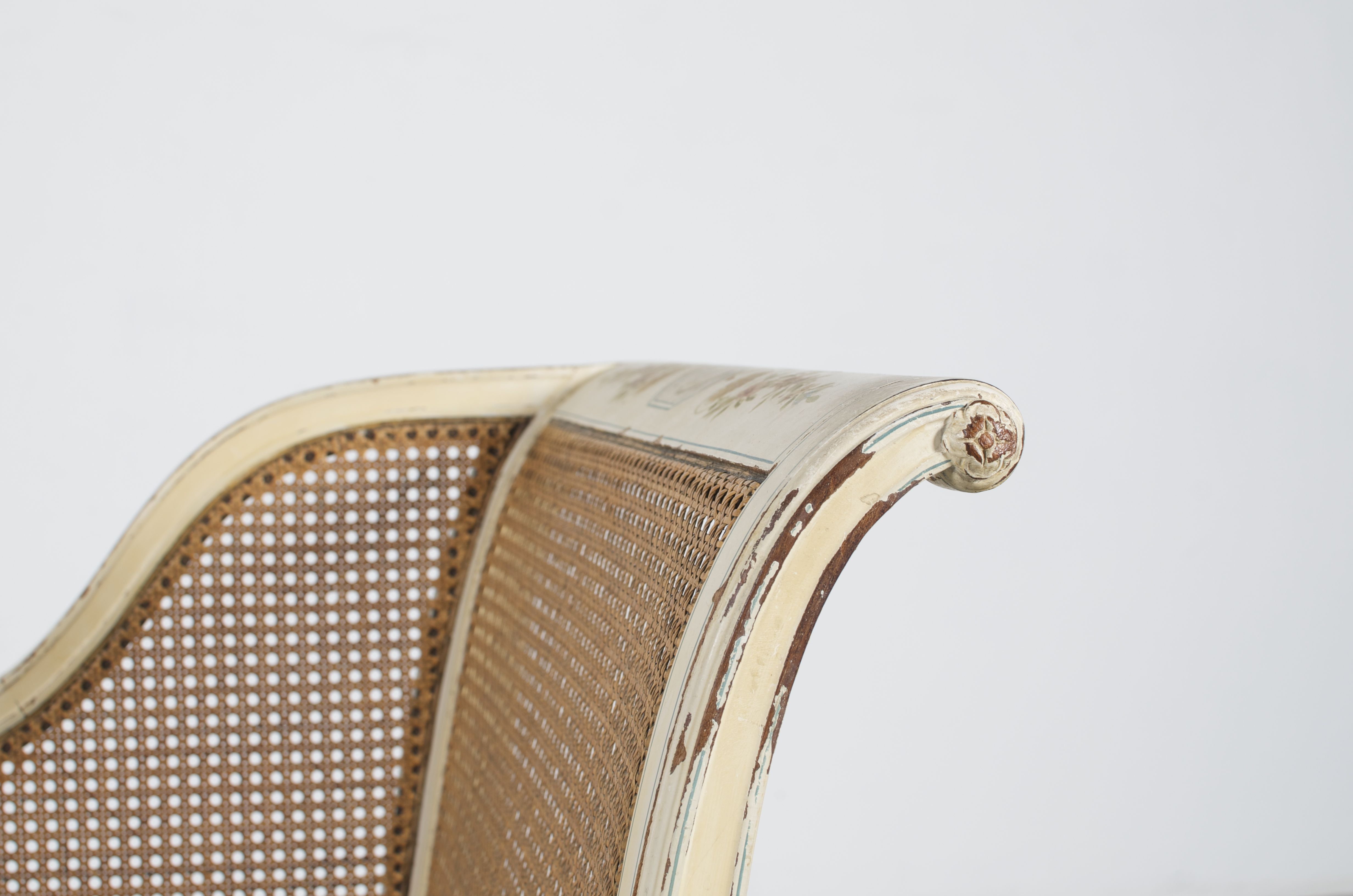 French Cane Chaise Lounge in Louis XVI Style