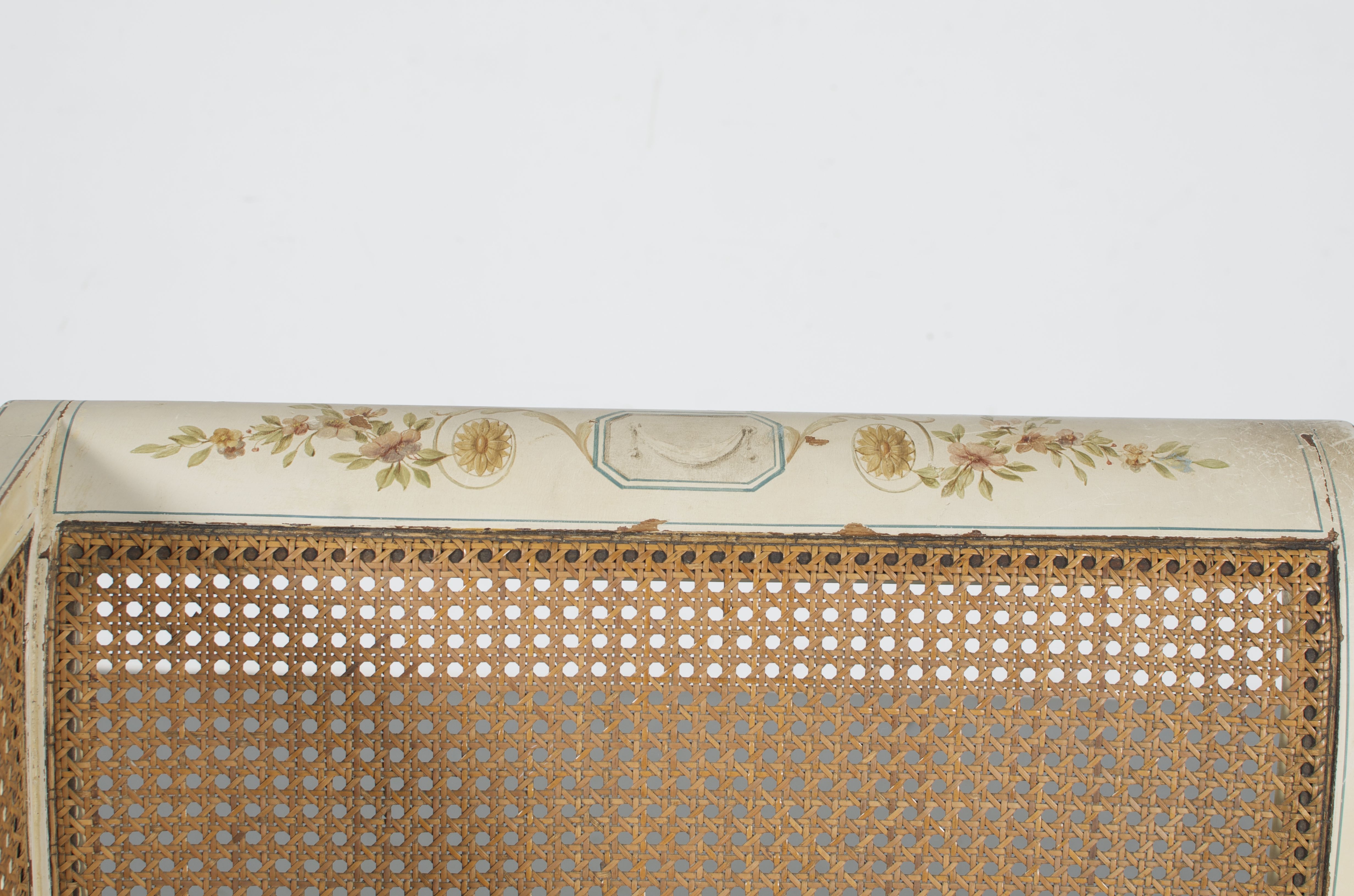 French Cane Chaise Lounge in Louis XVI Style