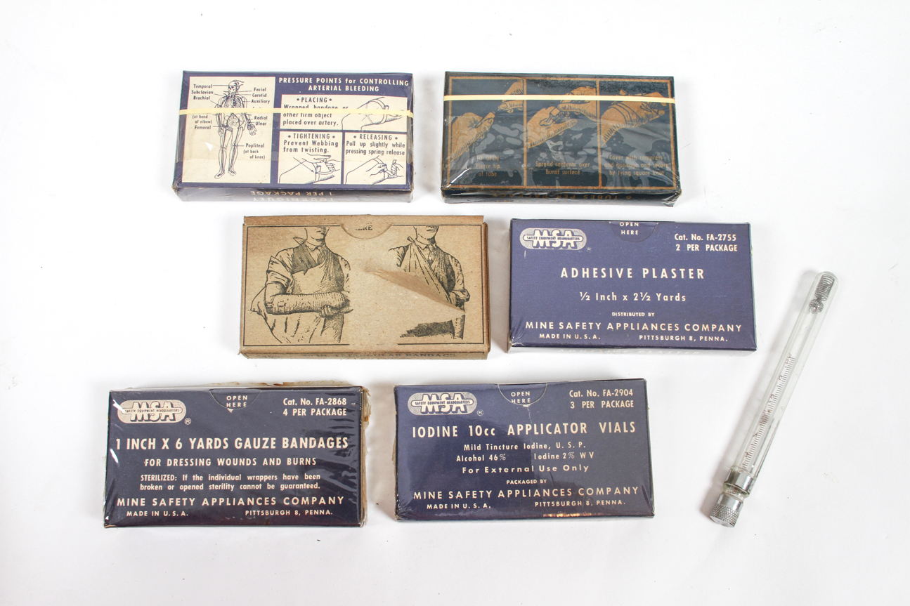 Wooden Box with WWII Military Medical Supplies