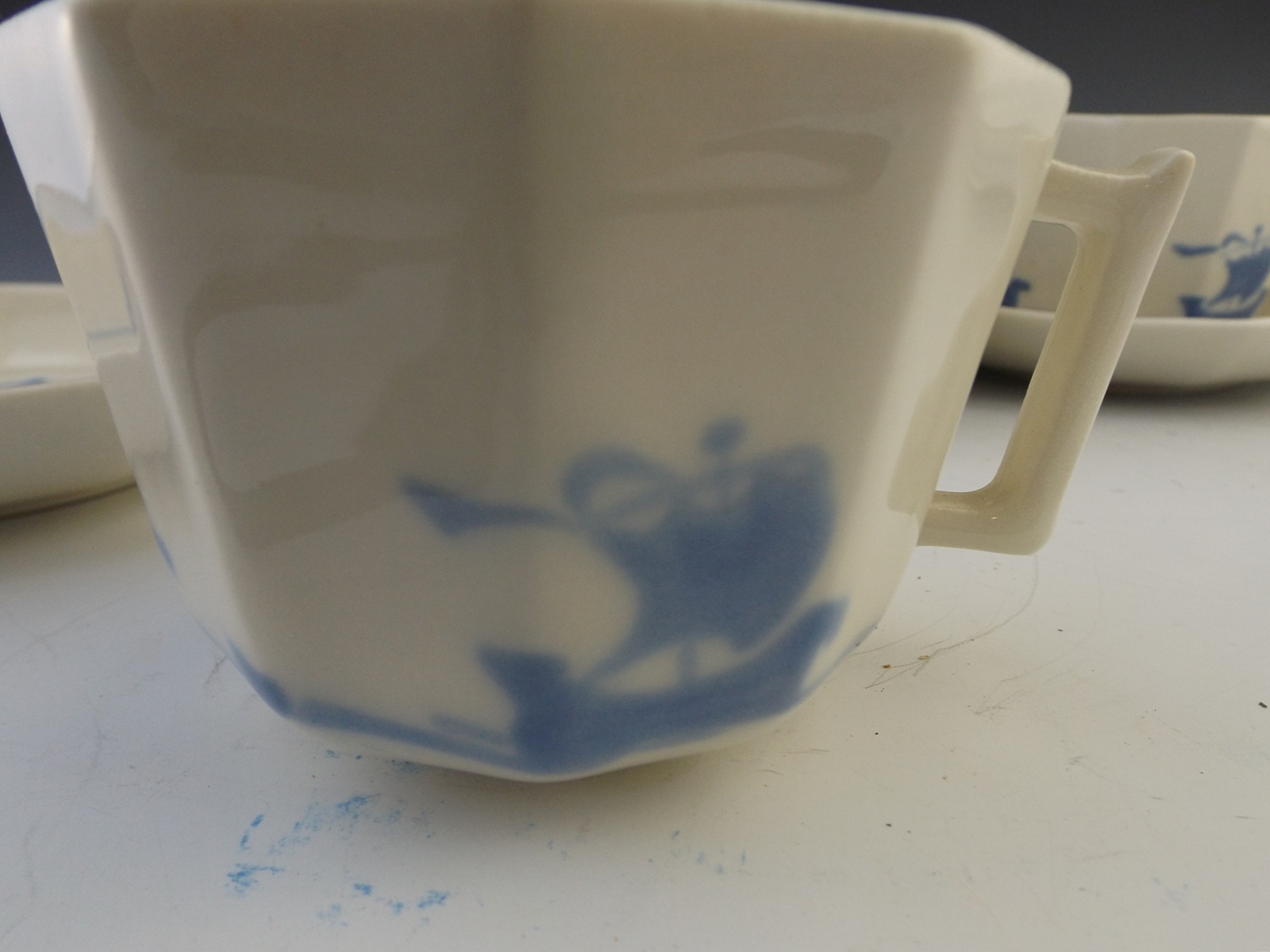 Rookwood Pottery Blue Ship Tea Set 