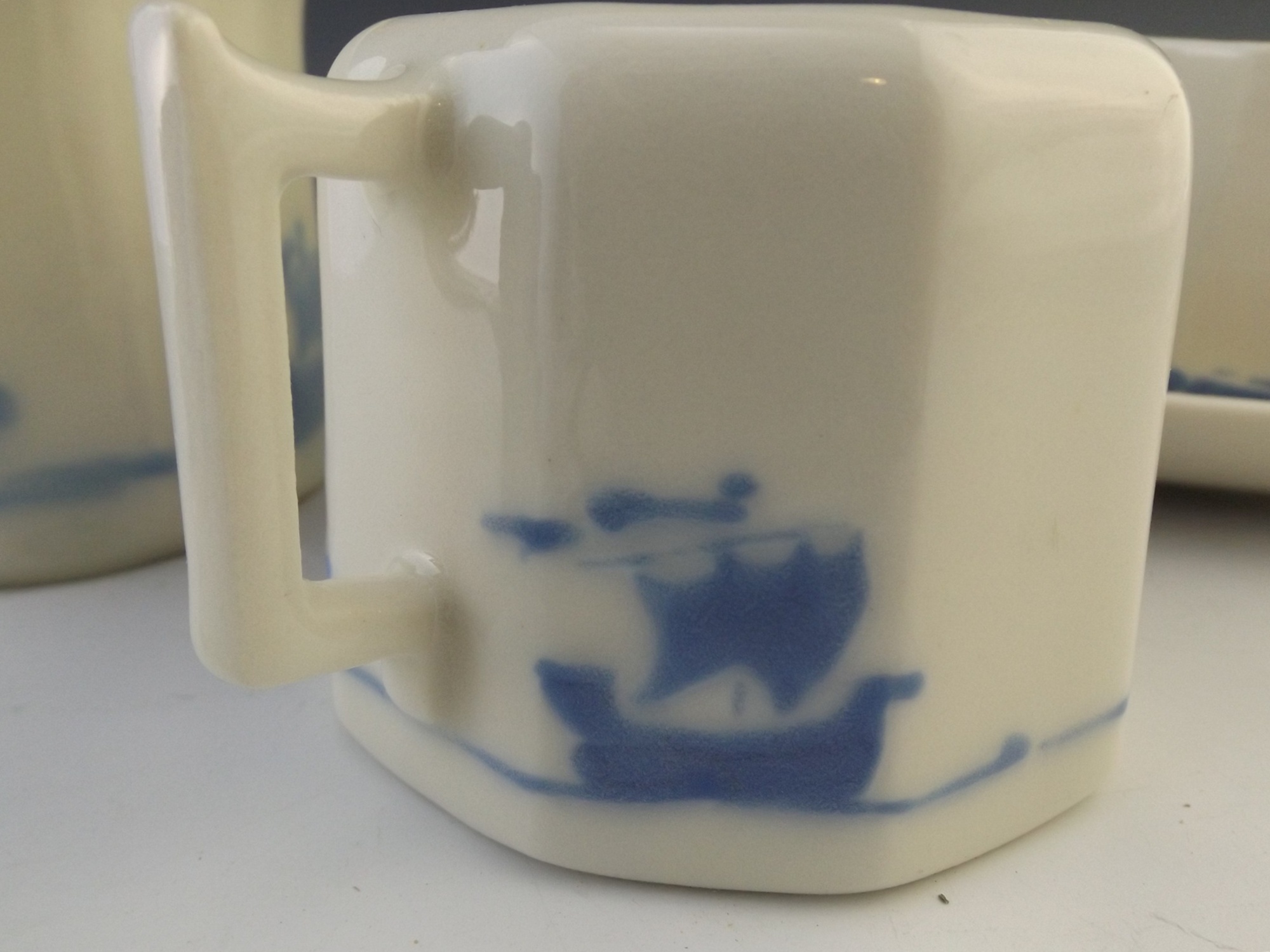 Rookwood Pottery Blue Ship Tea Set 