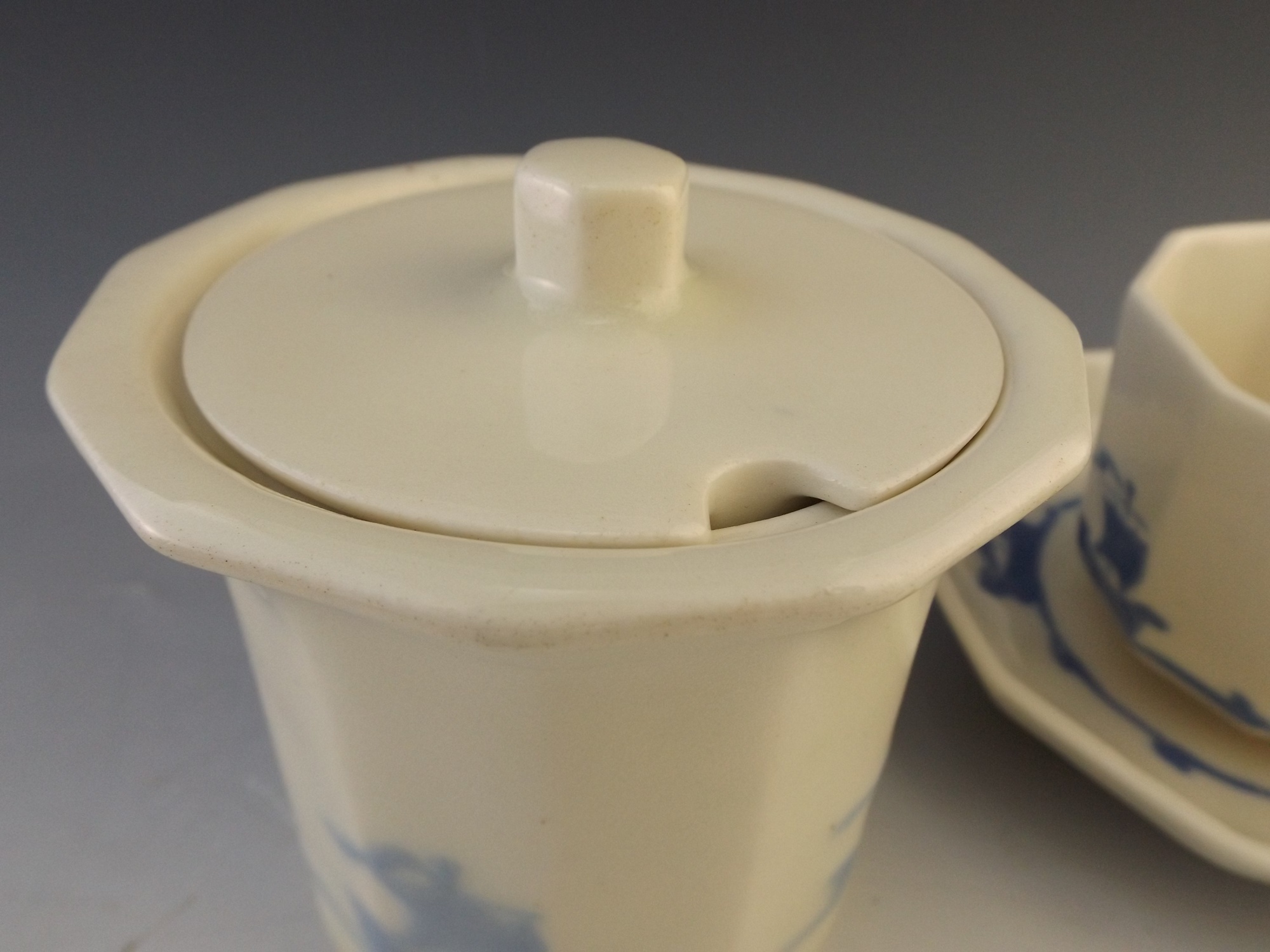 Rookwood Pottery Blue Ship Tea Set 