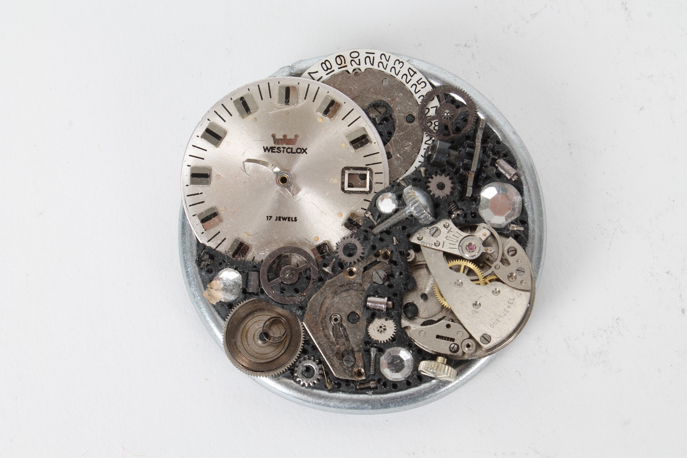 Costume Jewelry Lot with Watch Sculpture Brooch