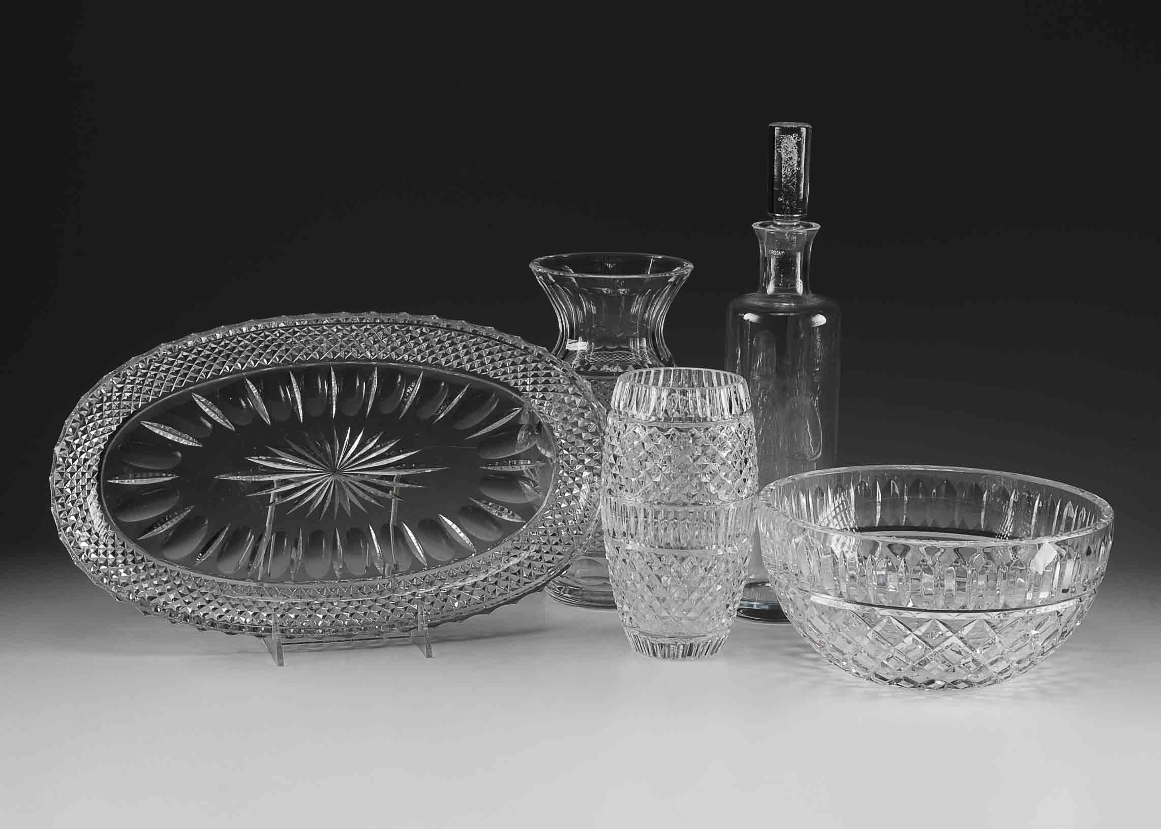 Lovely Grouping of Vintage Crystal Serving Pieces