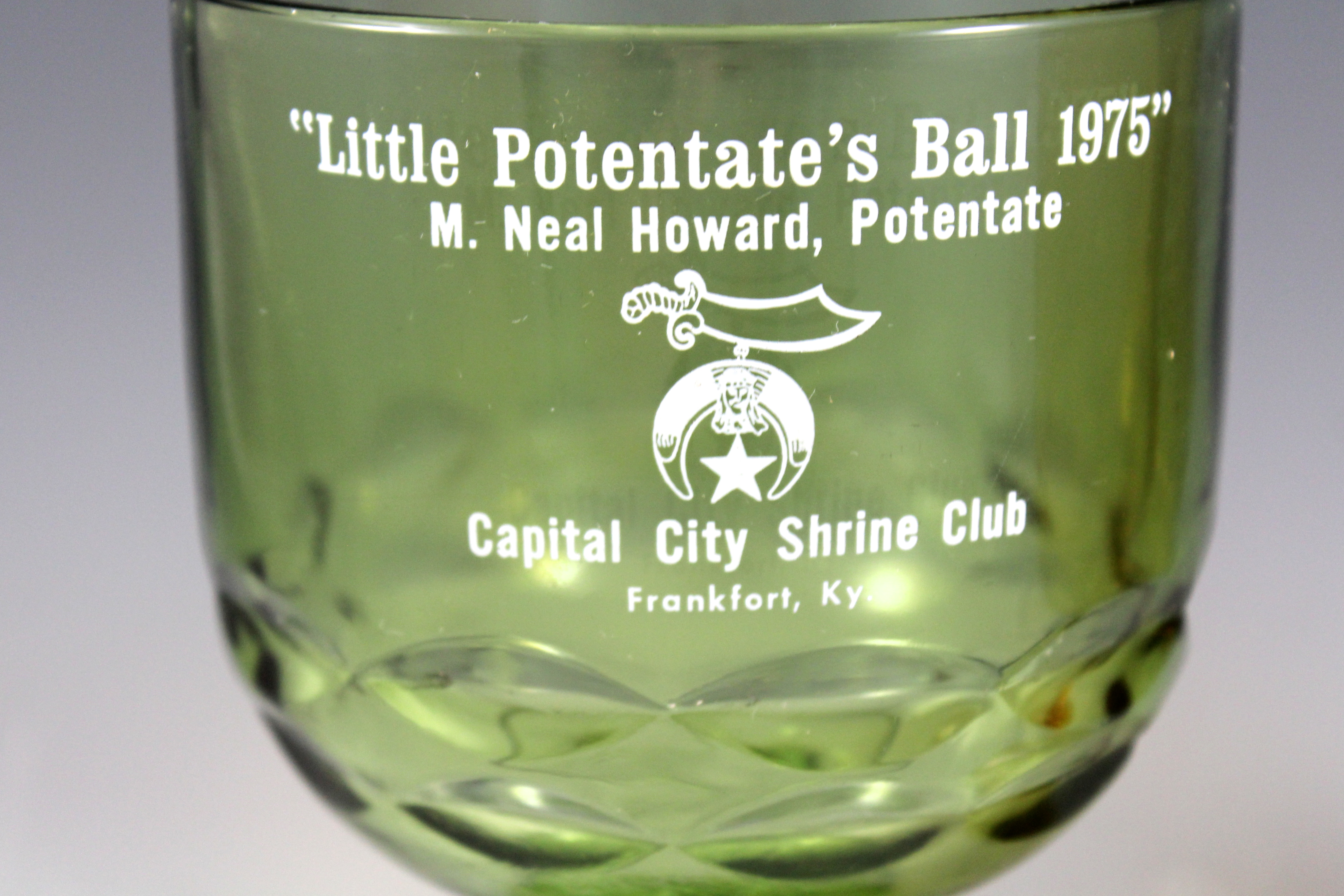 Two "Little Potentate's Ball 1975" Cups, Seven Oven Glass Bowls