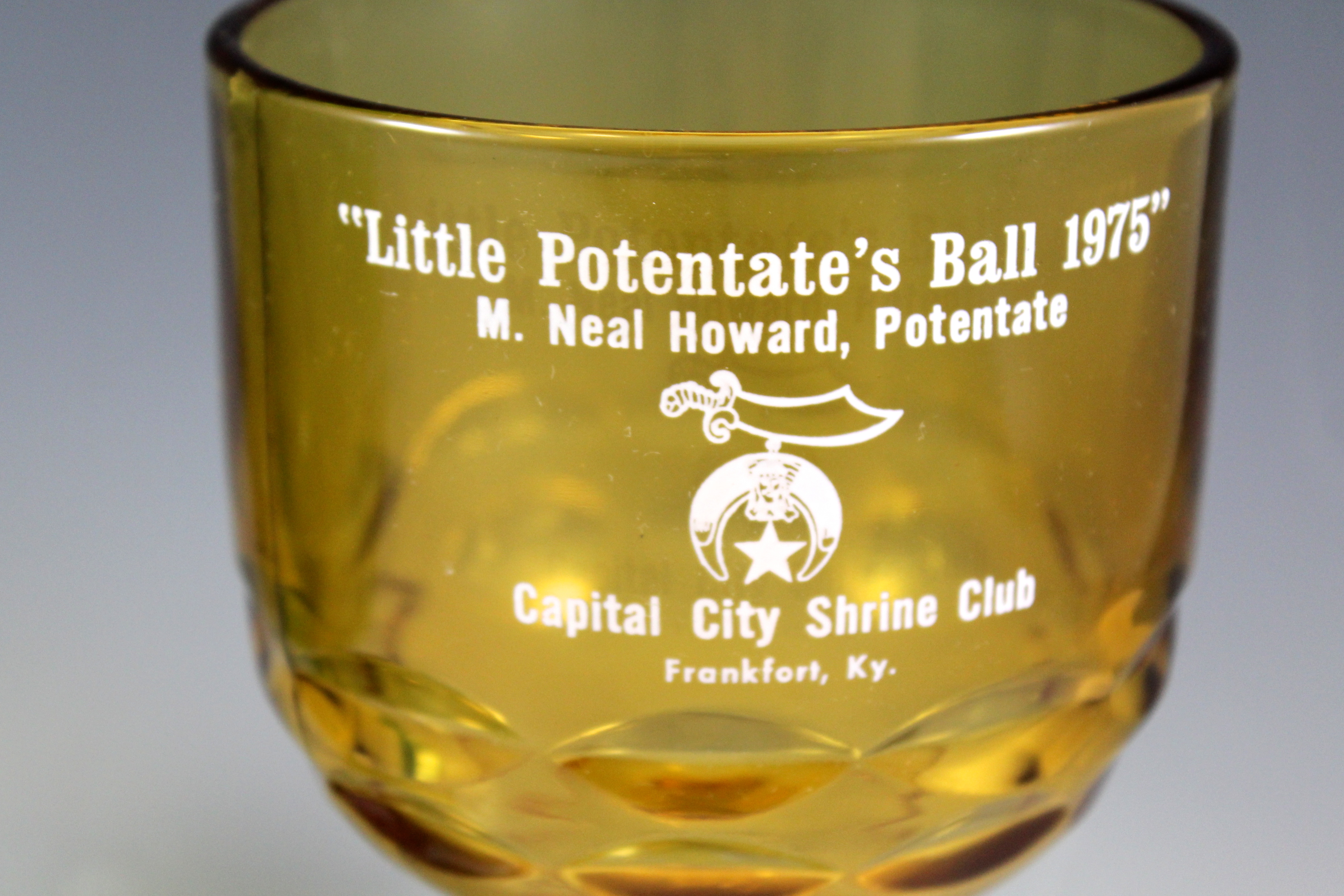 Two "Little Potentate's Ball 1975" Cups, Seven Oven Glass Bowls