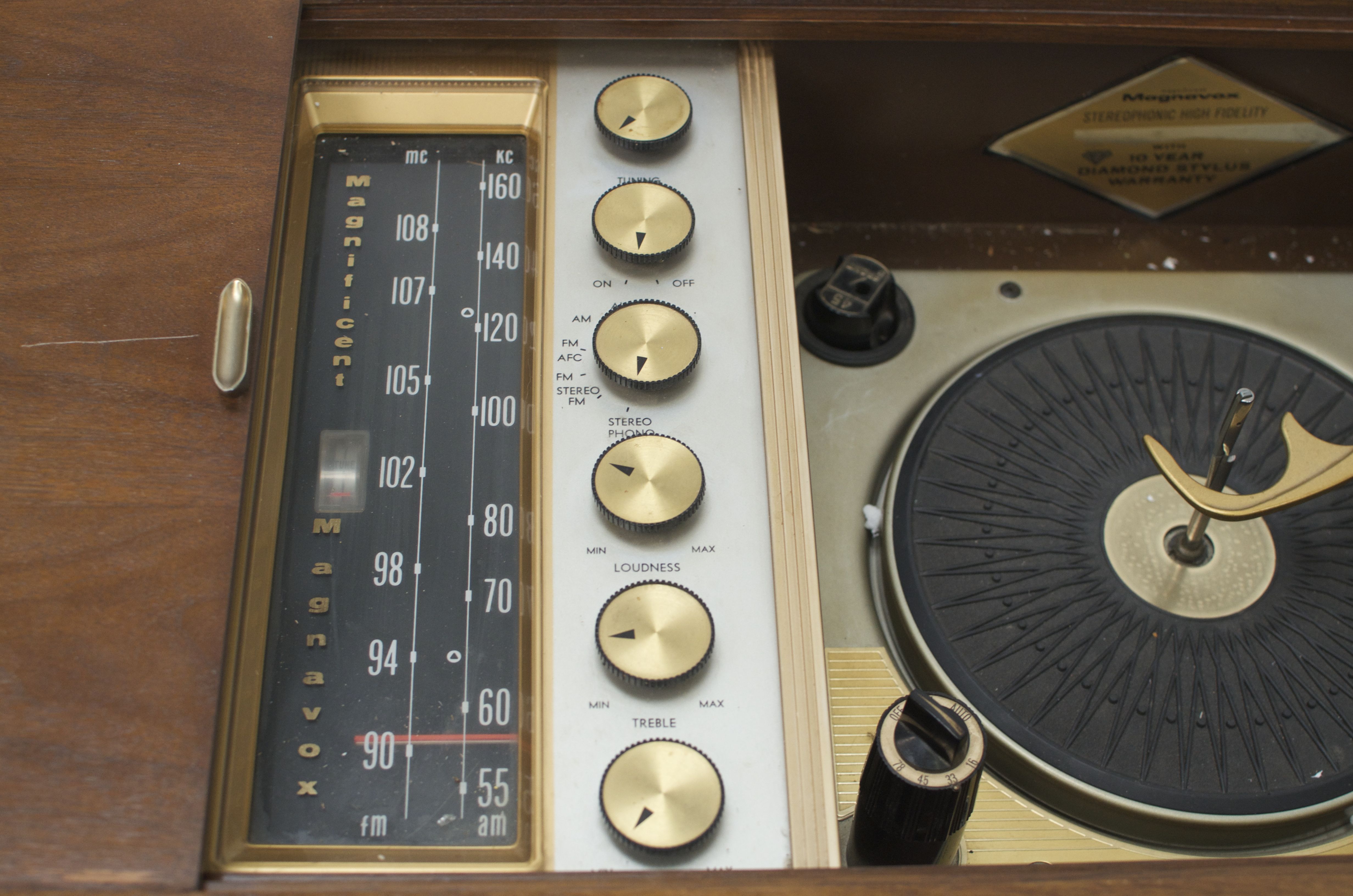 Vintage Magnavox Console Stereo Turntable Cabinet