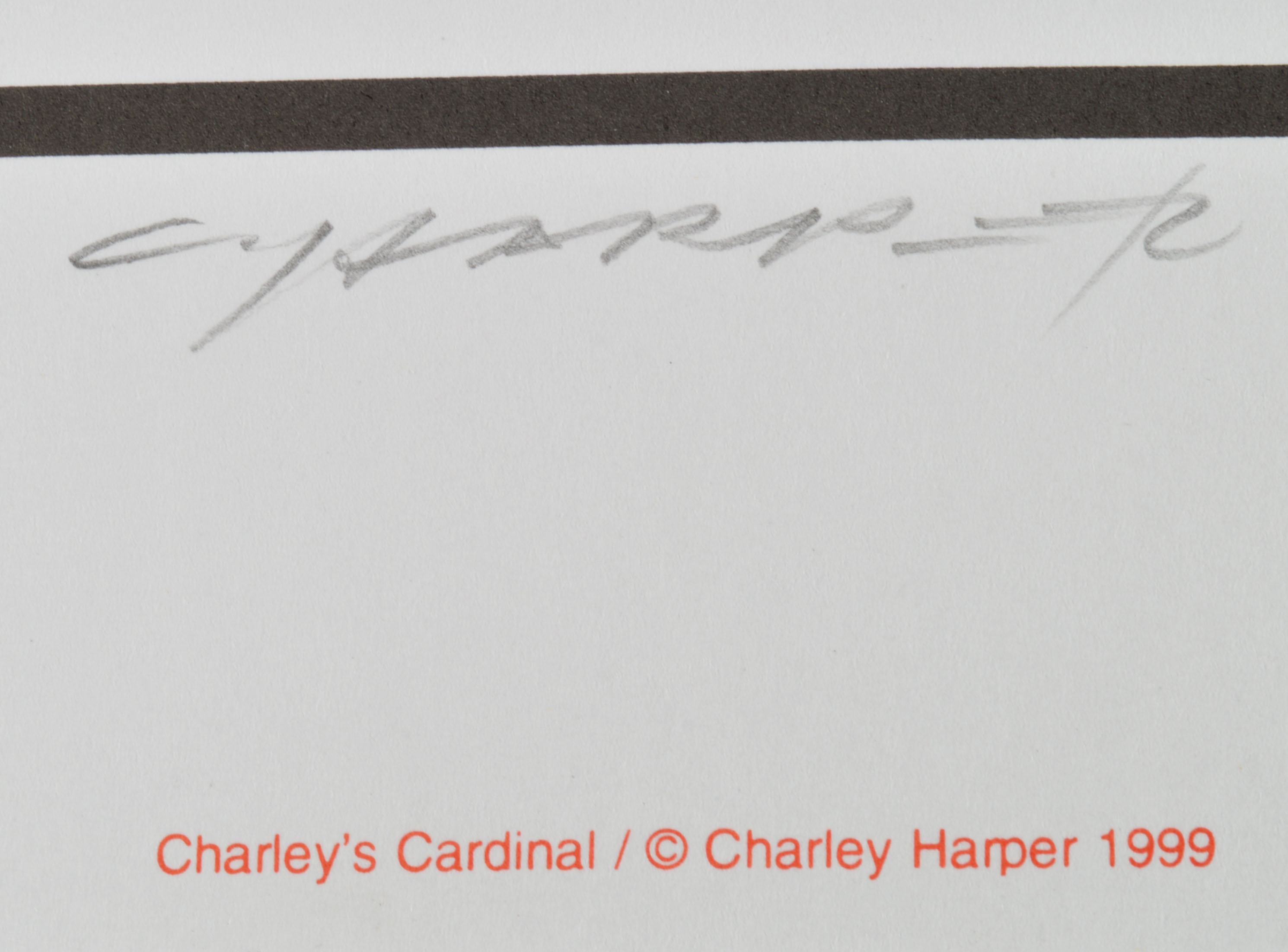 1999 Signed Charley Harper Lithograph "Charley's Cardinal"