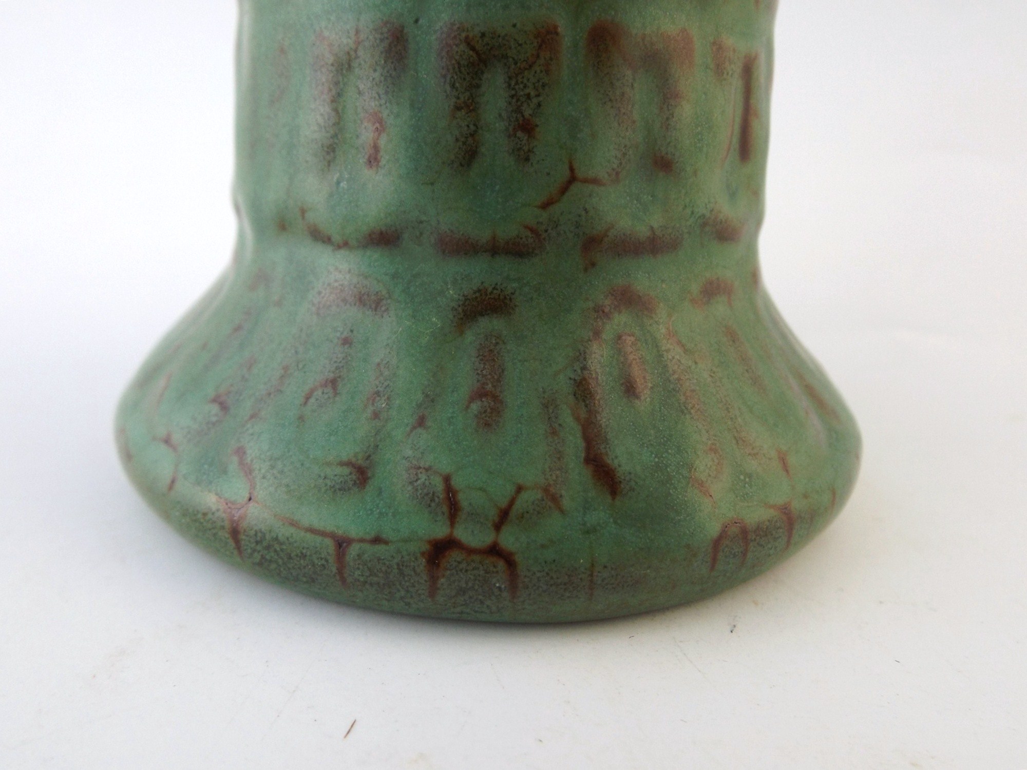 Flared Pottery Vase with Geometric Patterning