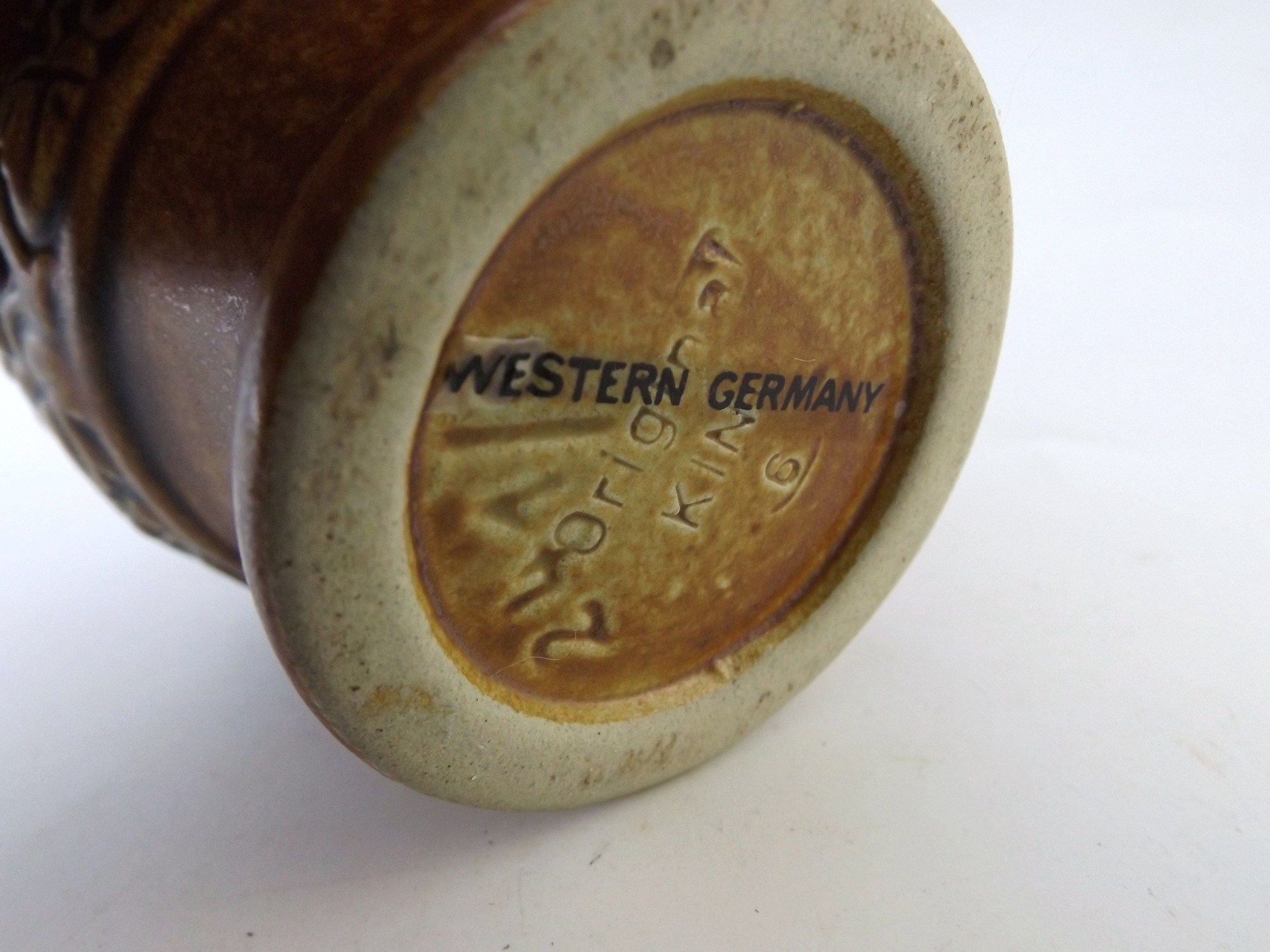 Western German Pottery Cup with Grapevine Border