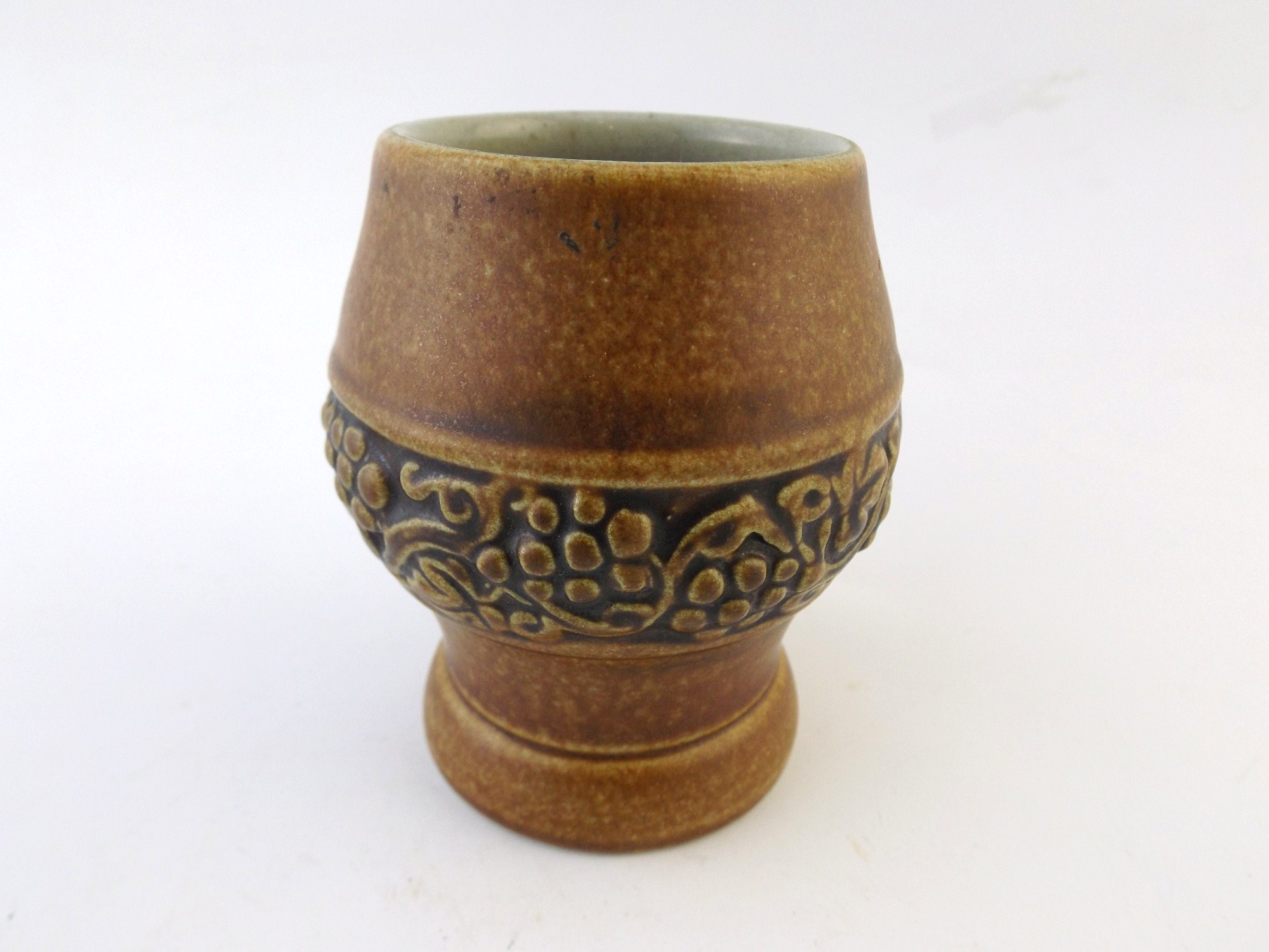 Western German Pottery Cup with Grapevine Border