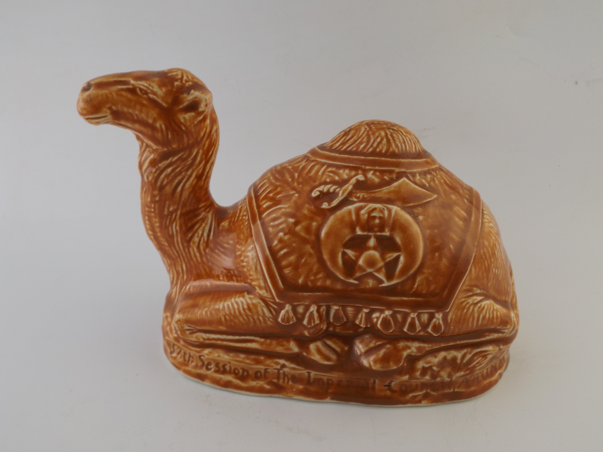 1931 Masonic Camel Ceramic Figural
