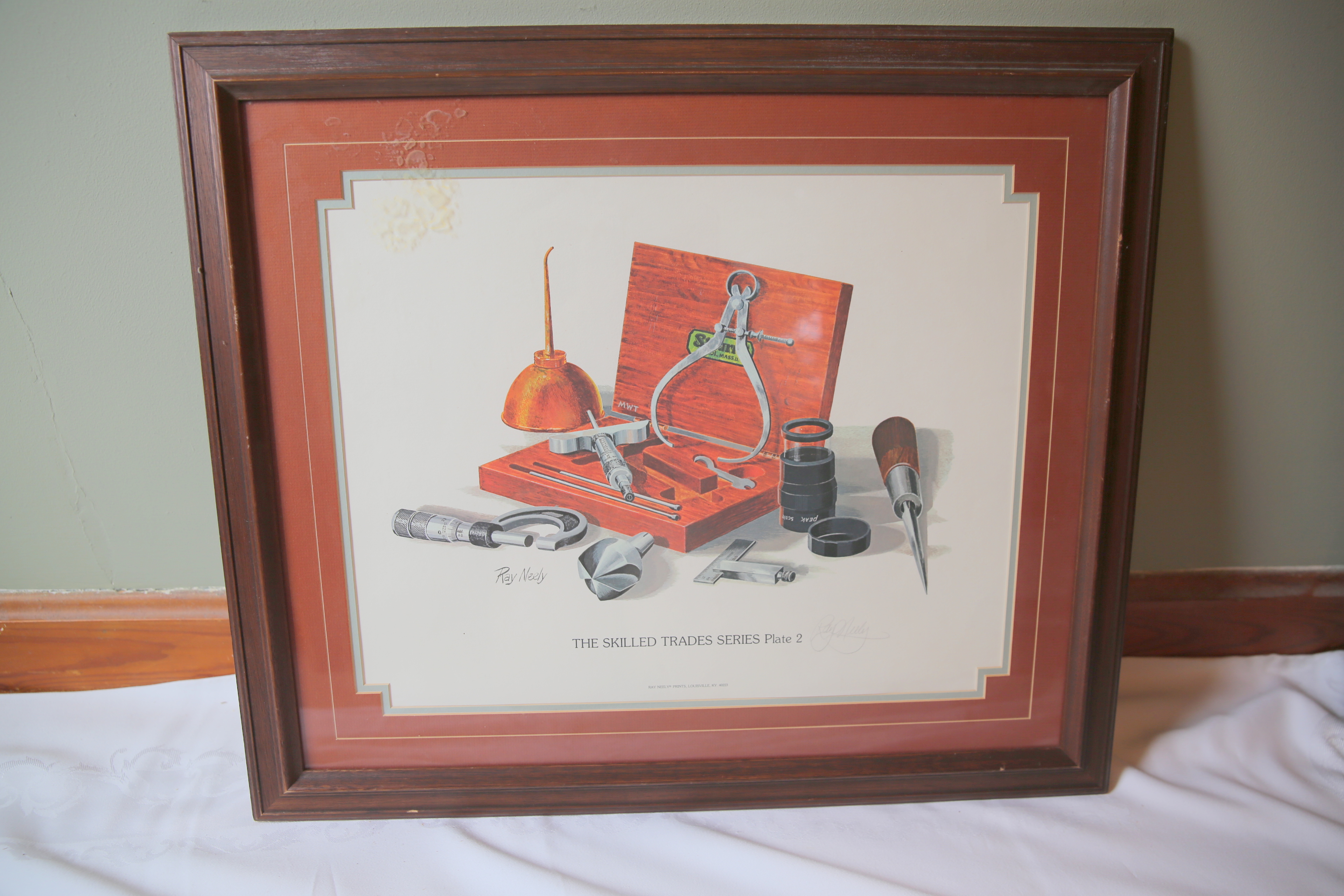 Ray Neely Lithograph with Large Offset Print Reproduction