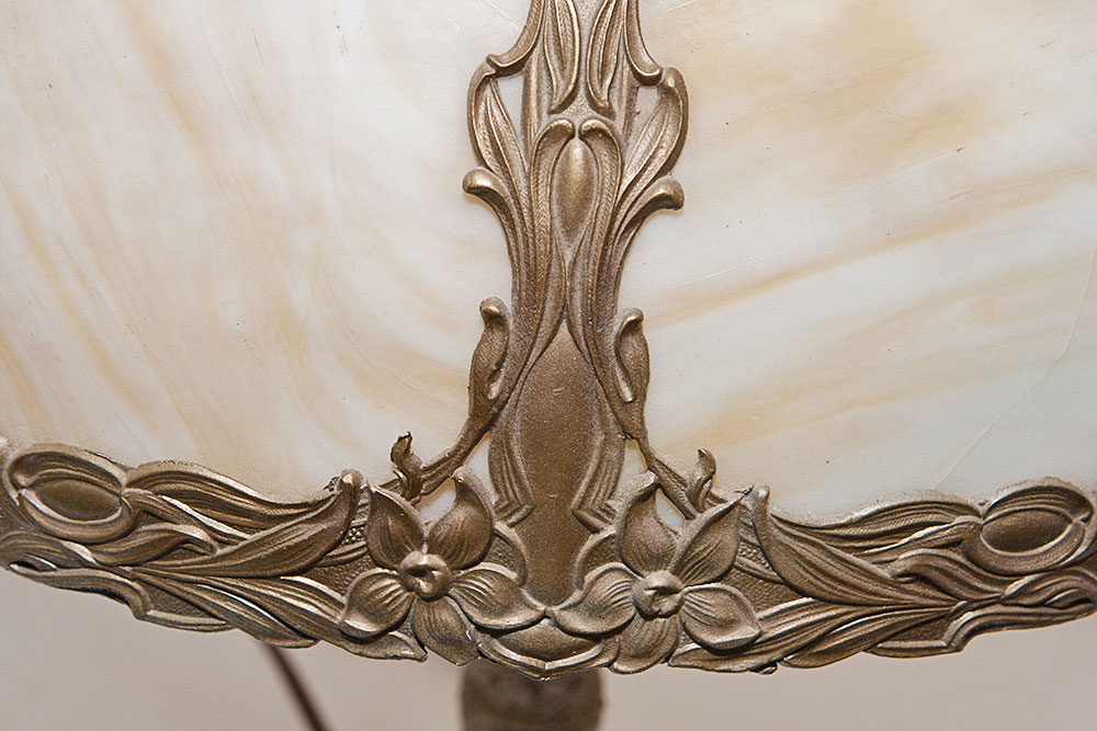 Art Noveau Style Lamp with Frosted Glass Lamps