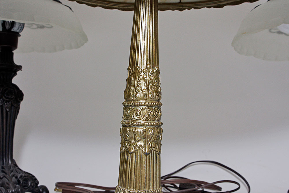 Art Noveau Style Lamp with Frosted Glass Lamps