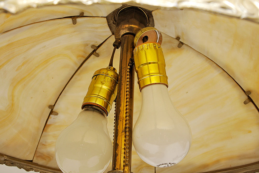 Art Noveau Style Lamp with Frosted Glass Lamps