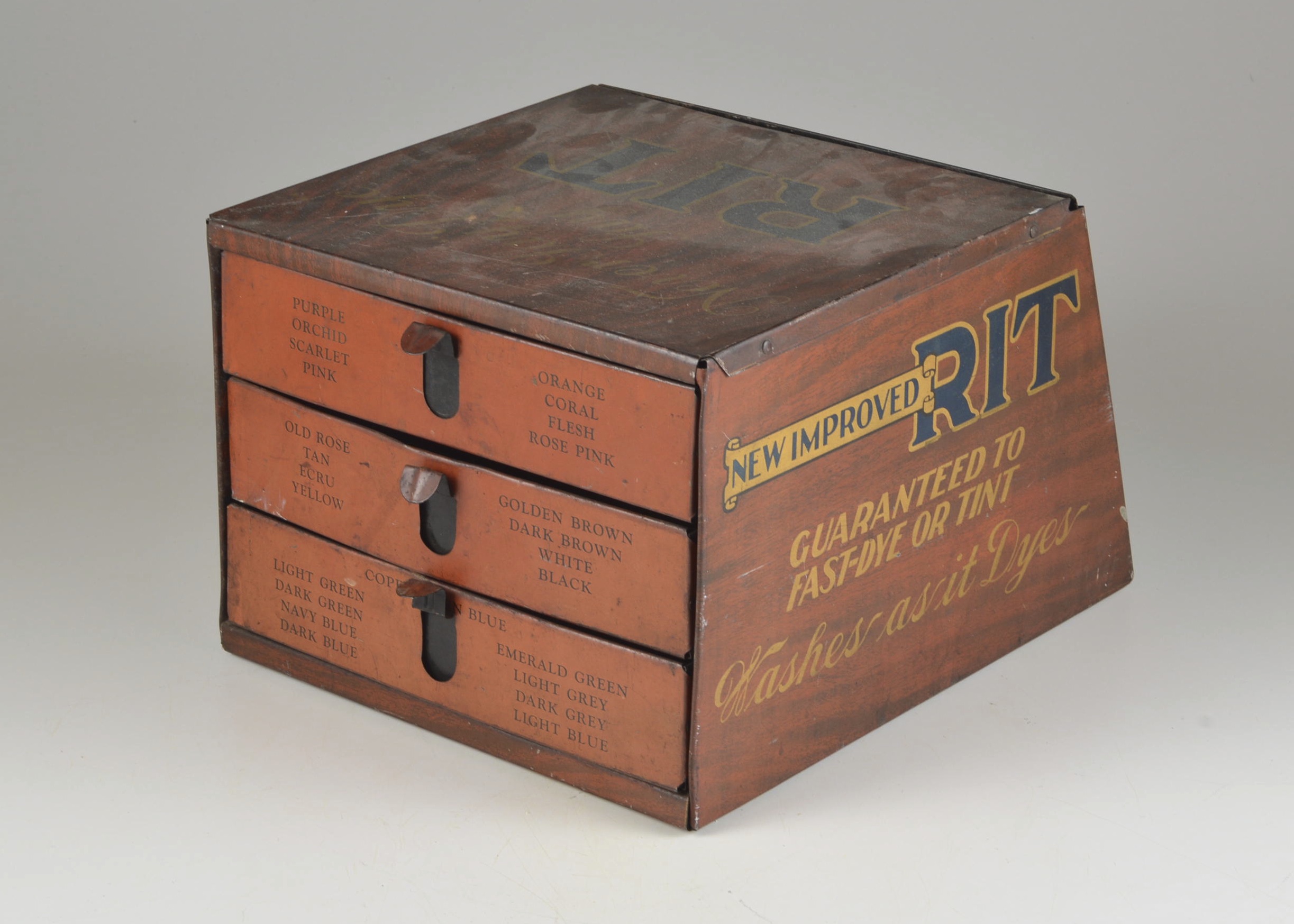 Vintage Metal Rit Dye Display Box