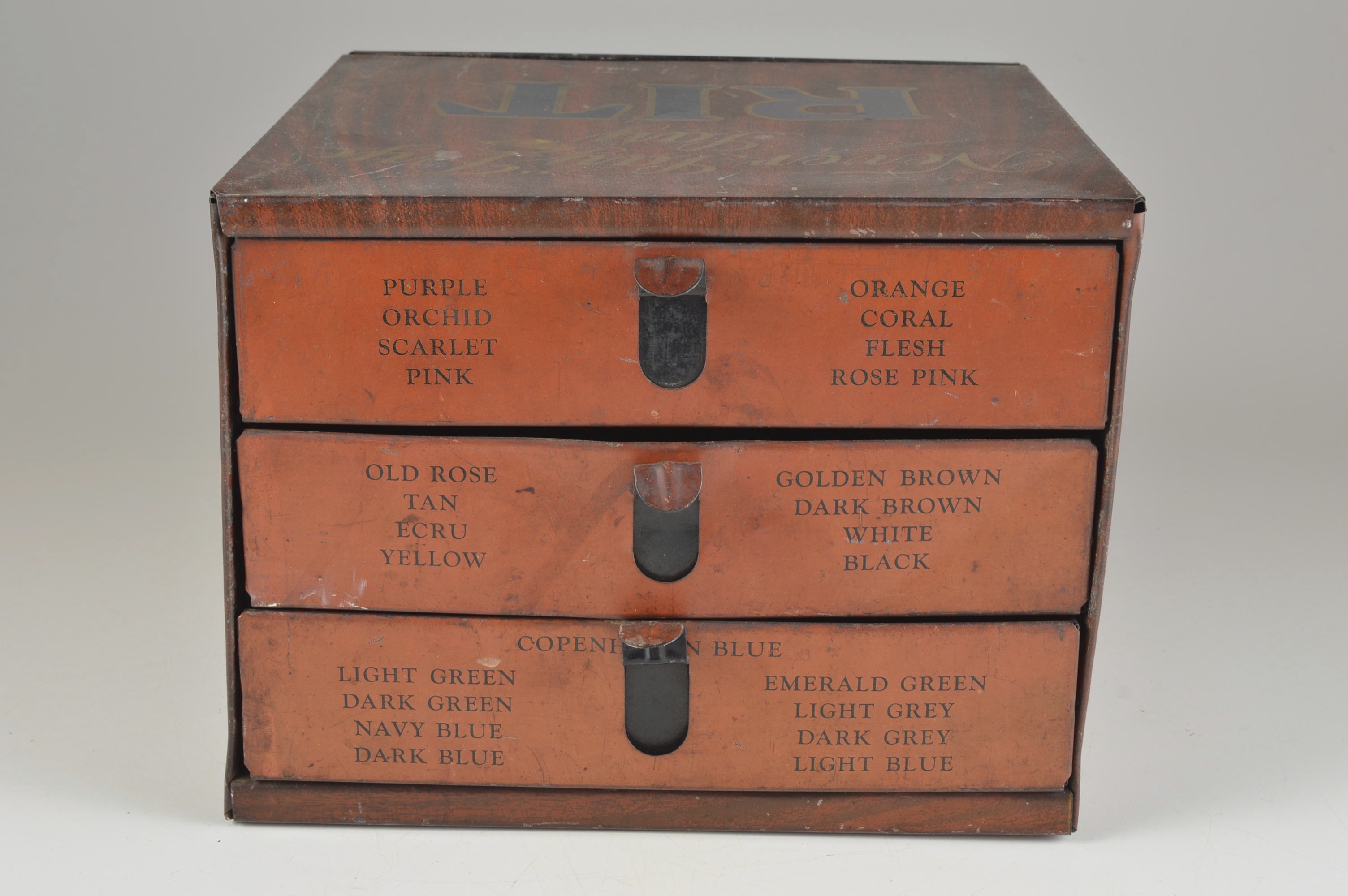 Vintage Metal Rit Dye Display Box