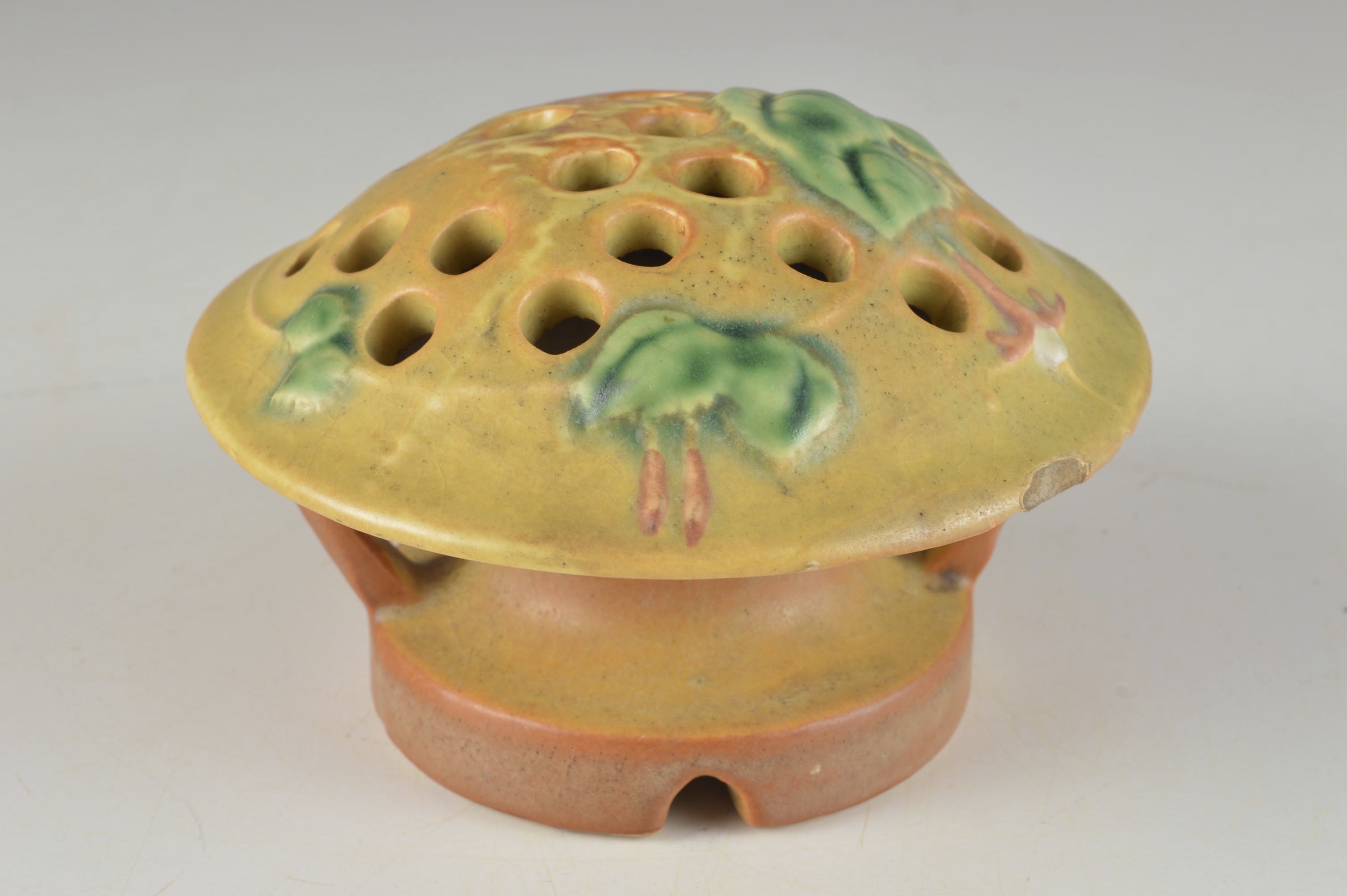 Roseville Pottery Vase and Flower Frog