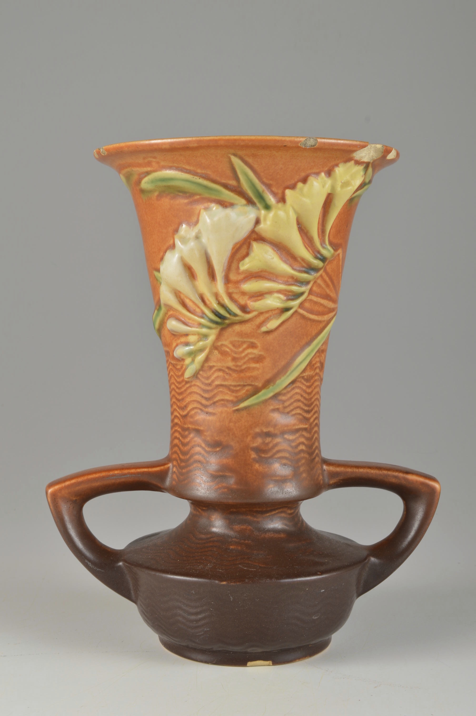 Roseville Pottery Vase and Flower Frog